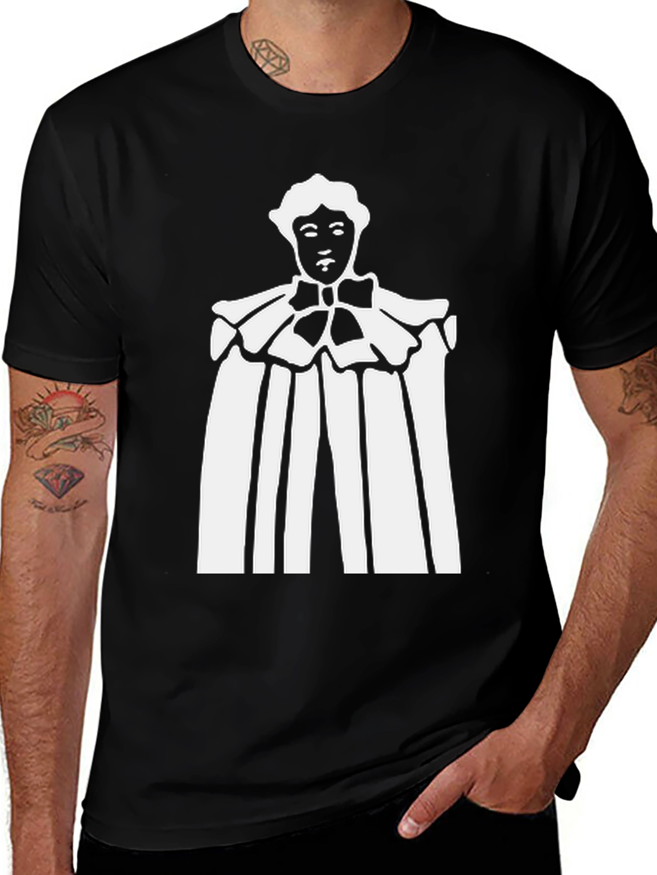 Variant 2 of White Figure Graphic Black T-Shirt