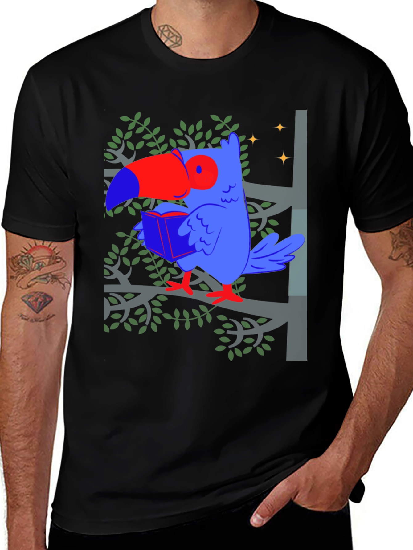 Variant 22 of Toucan Reading Graphic T-Shirt