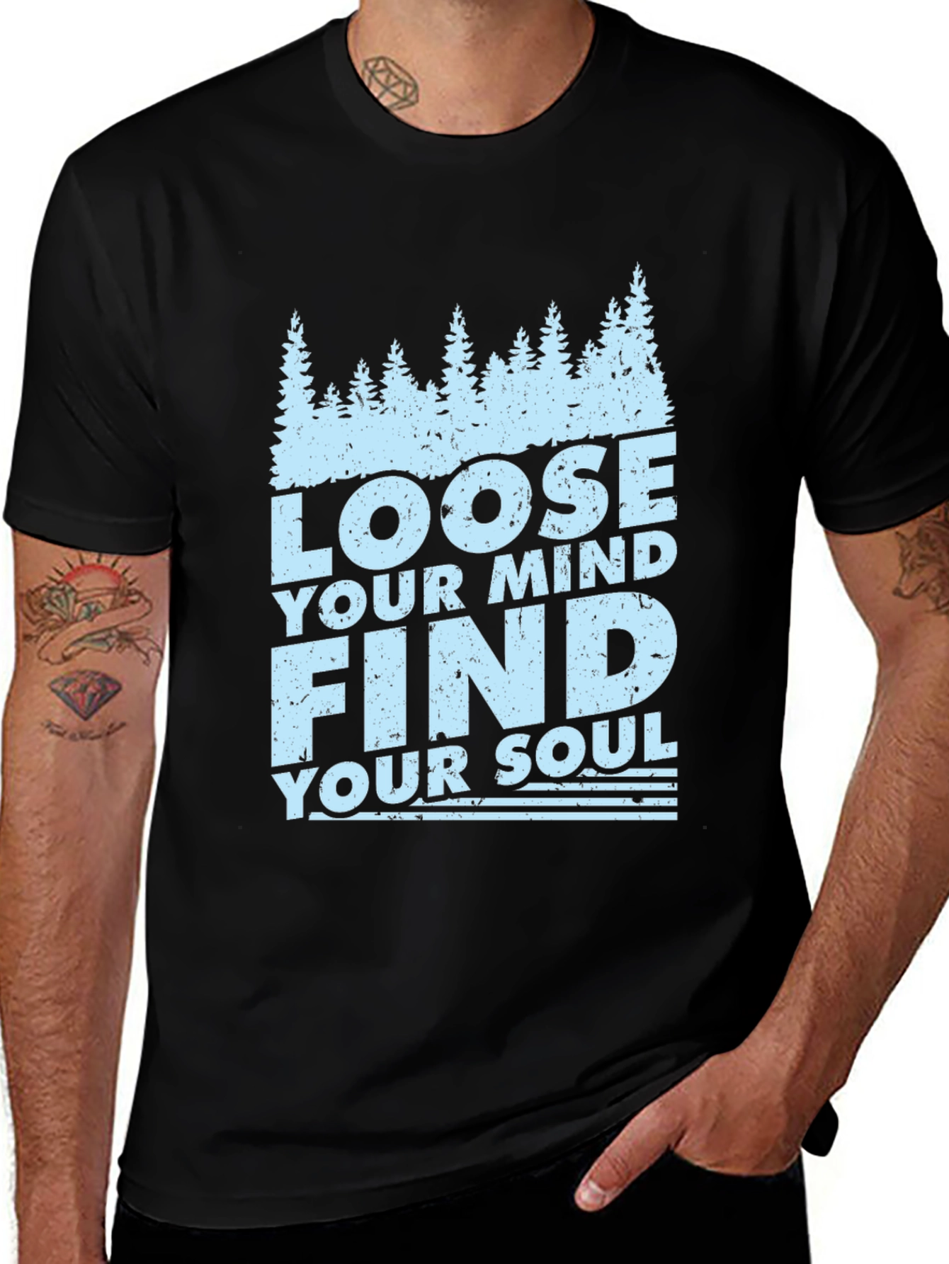 Variant 11 of Loose Your Mind Find Your Soul Black T-Shirt