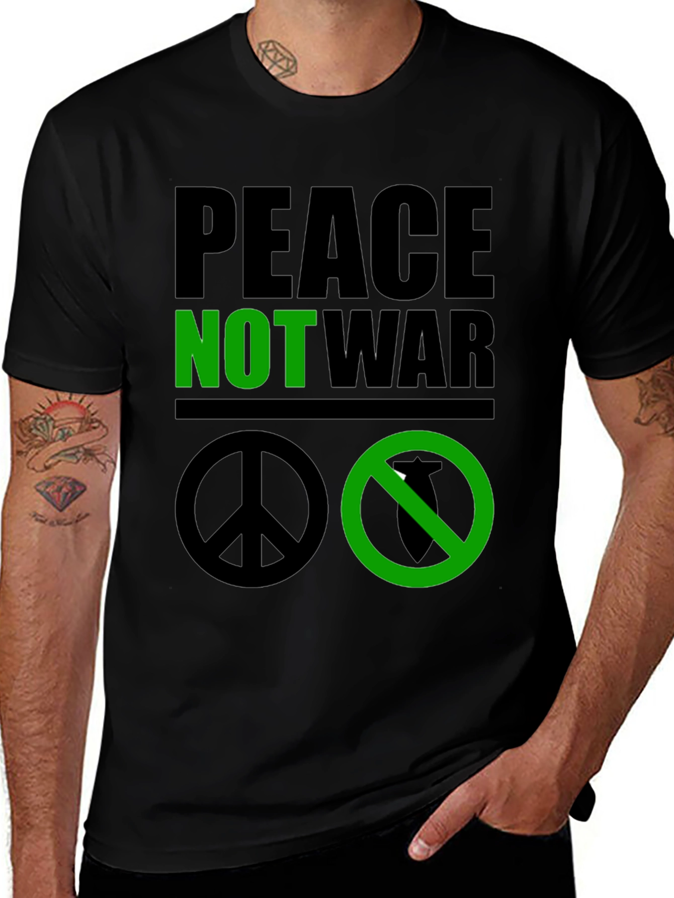Variant 15 of Peace Not War T-Shirt Anti-War Protest Shirt