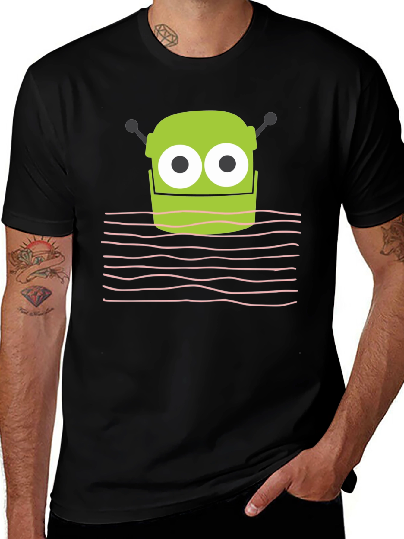 Variant 4 of Funky Green Character Graphic Tee
