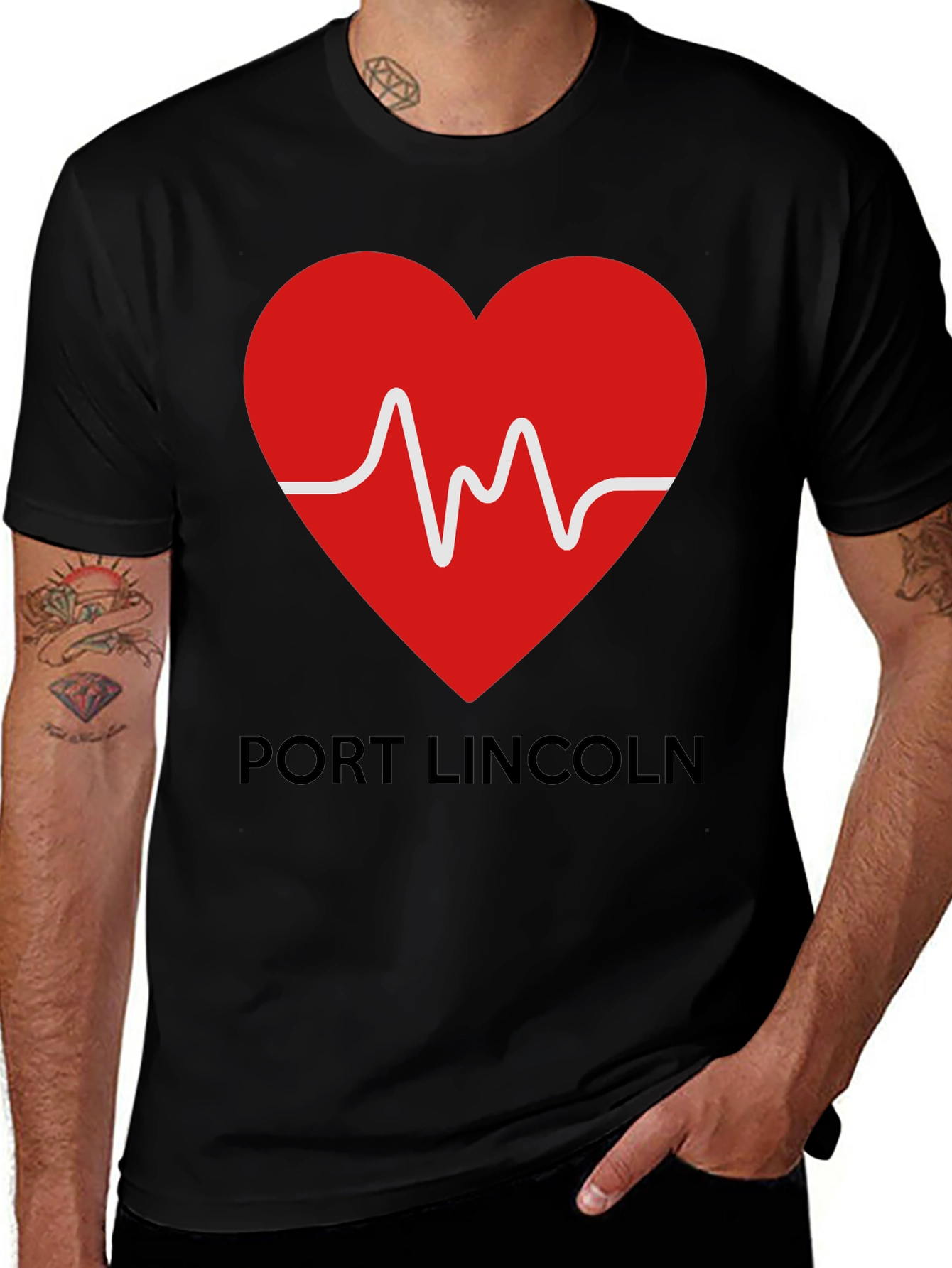 Variant 3 of Port Lincoln Heartbeat T-Shirt - Black Tee