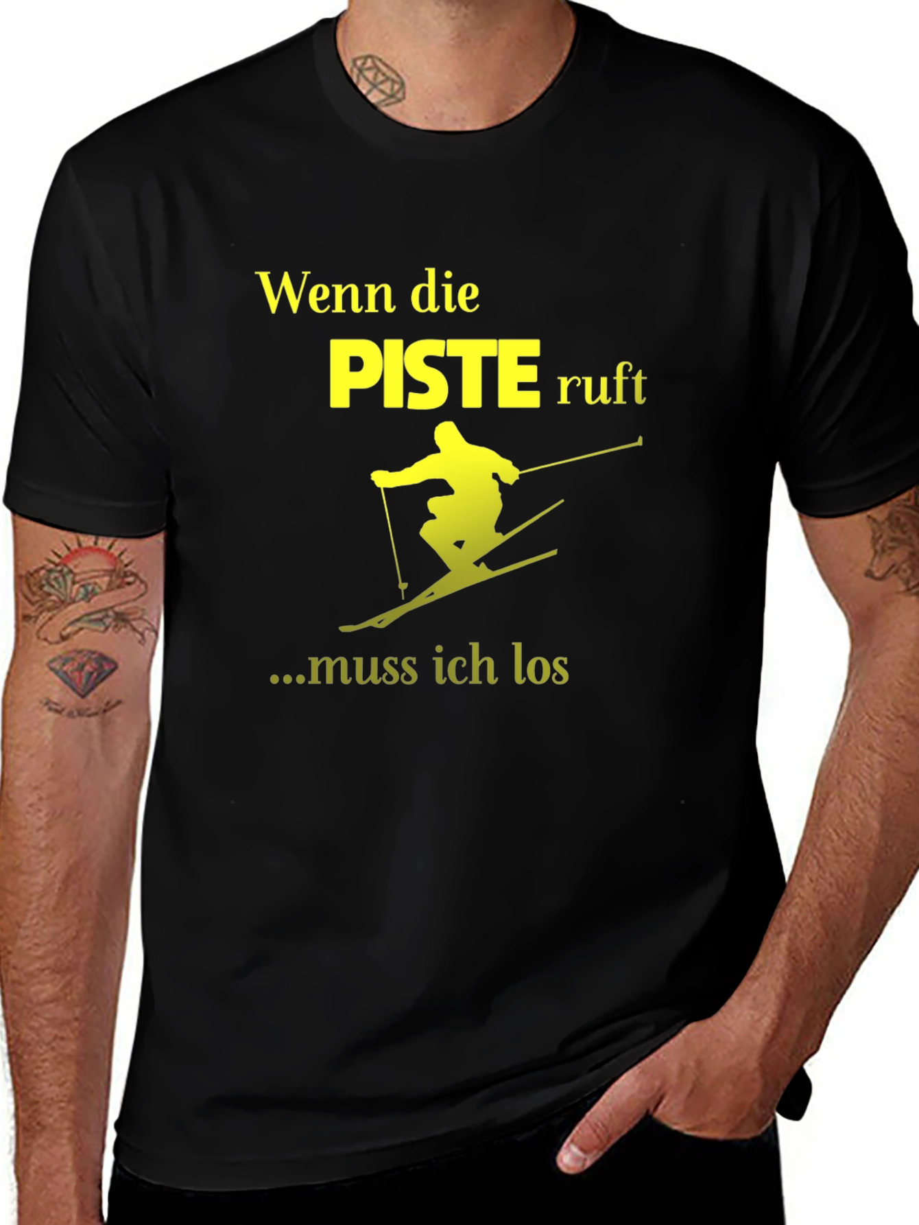 Variant 4 of Wenn Die Piste Ruft Skiing T-Shirt