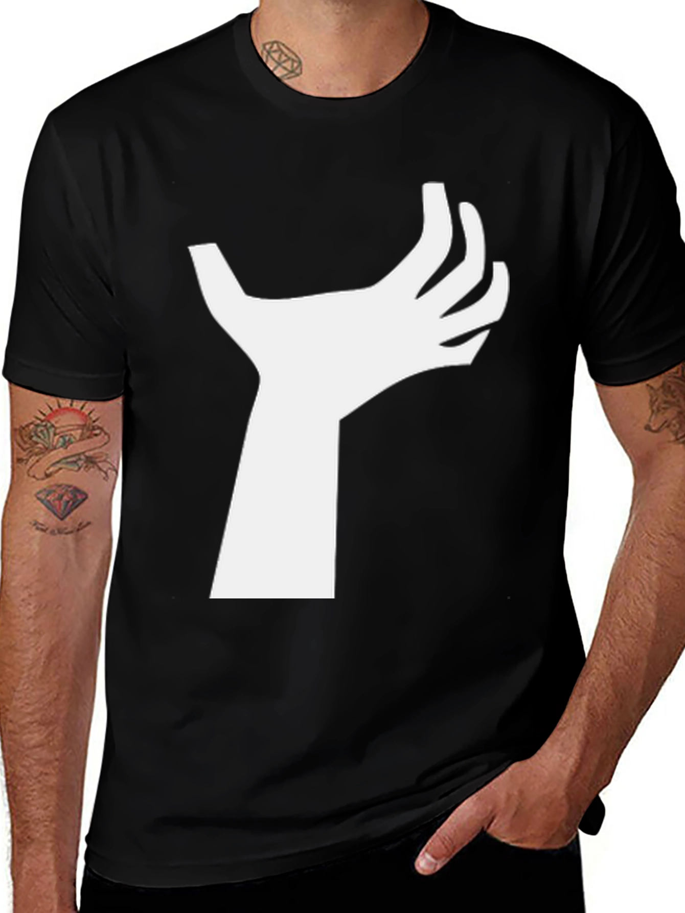 Variant 12 of Abstract Hand Graphic Tee - Black