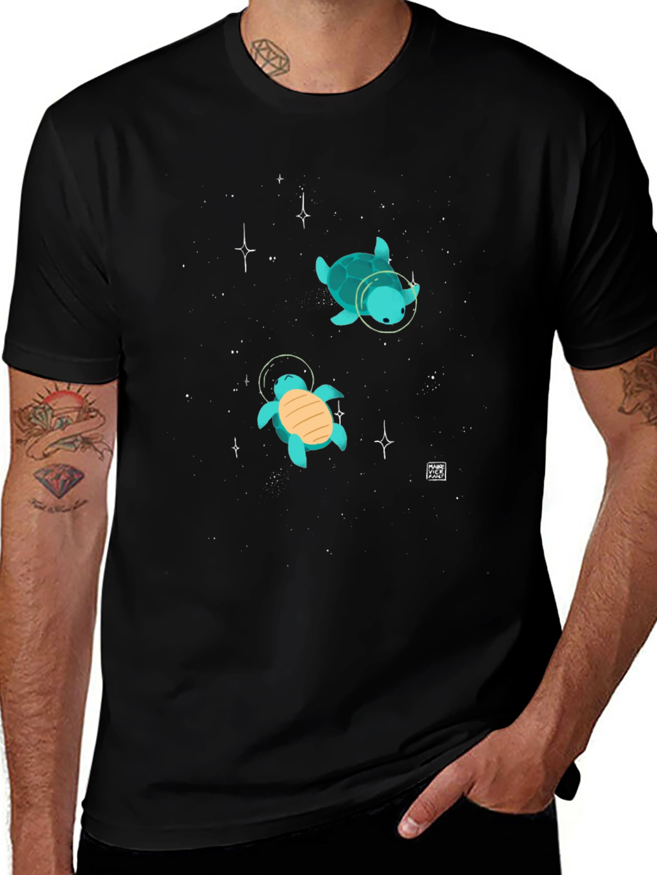 Variant 10 of Space Turtle T-Shirt - Black