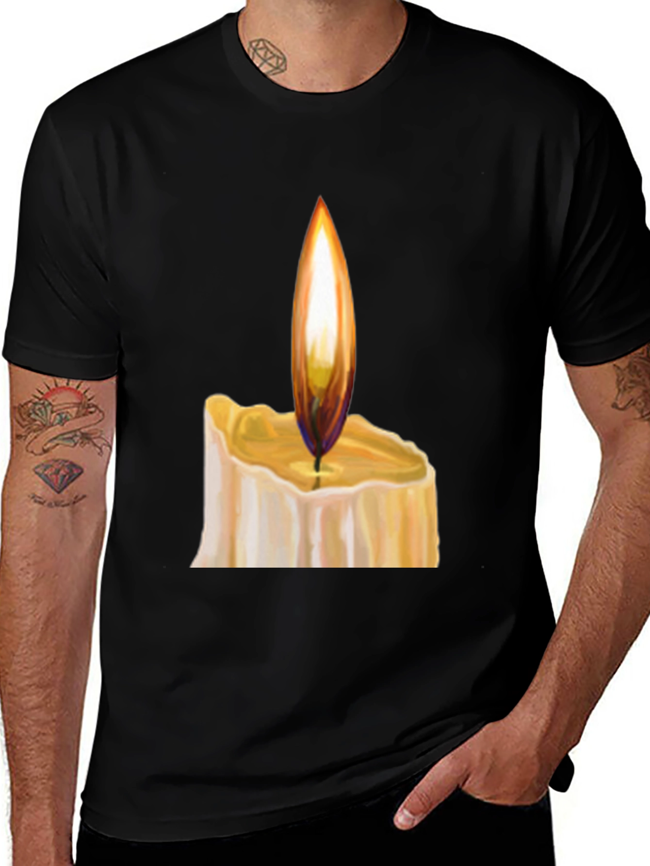 Variant 19 of Candlelight Graphic Black T-Shirt