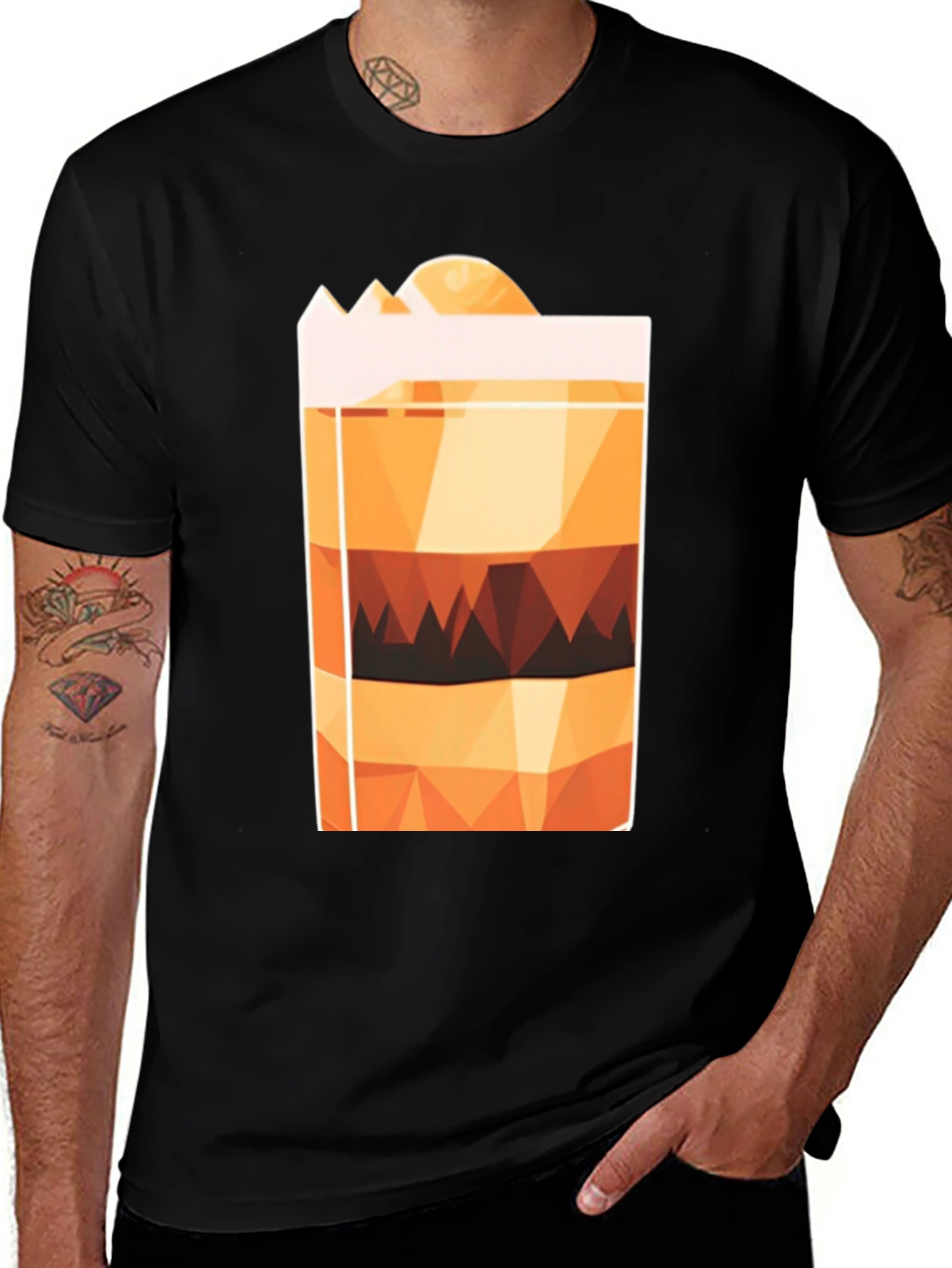 Variant 11 of Geometric Layered Drink Graphic Tee