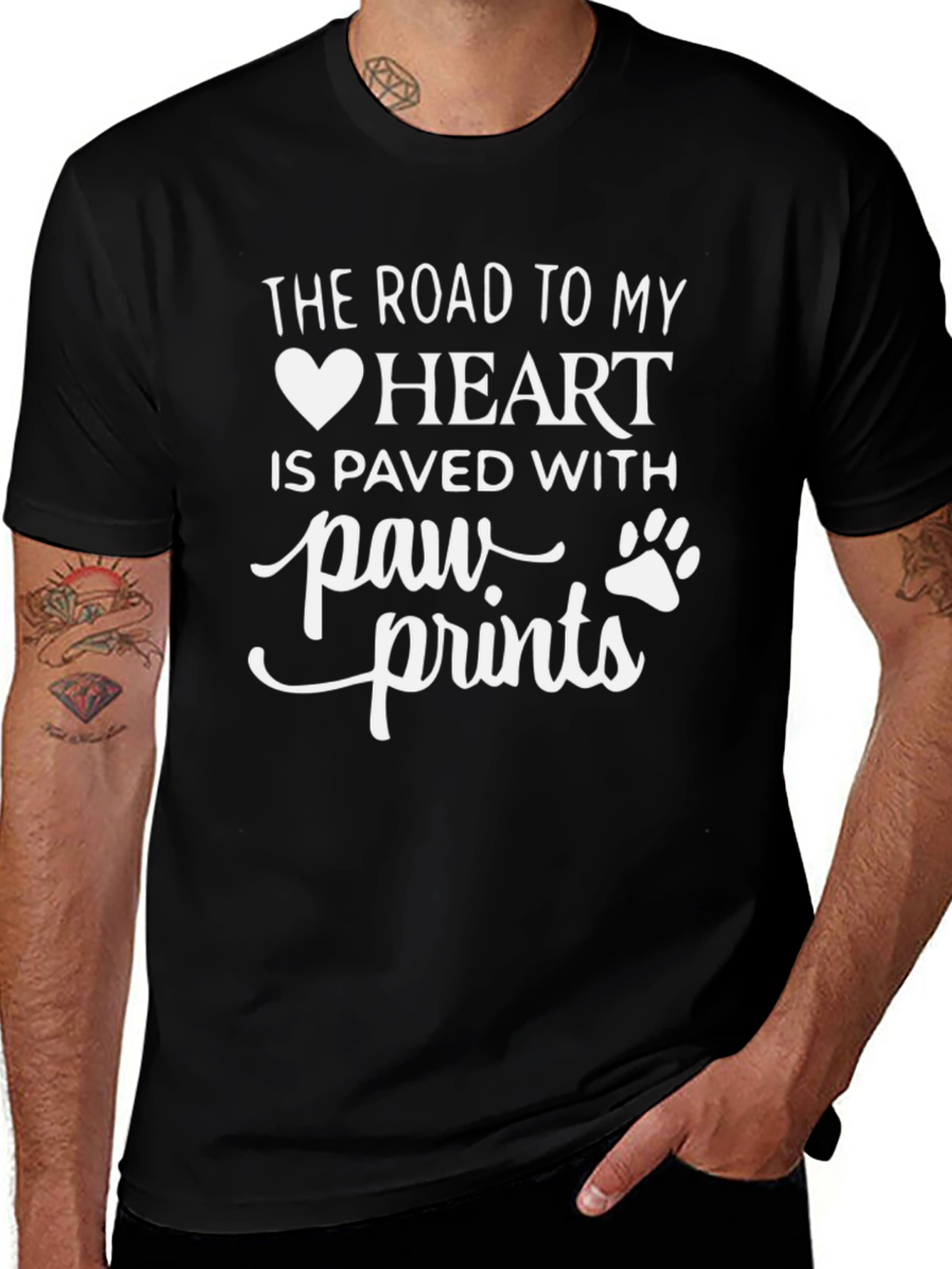 Variant 12 of Paw Print Heart T-Shirt - Road to My Heart