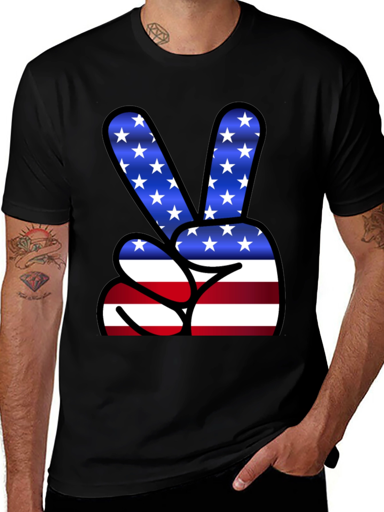 Variant 19 of Patriotic Peace Sign T-Shirt
