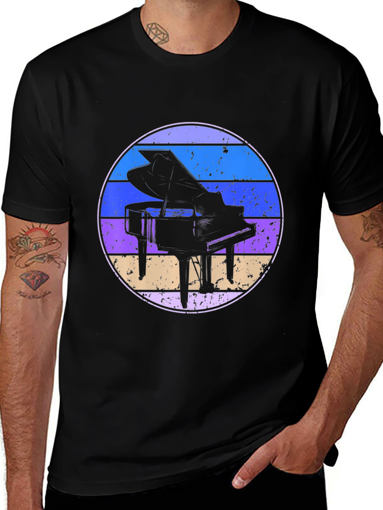 Retro Piano T-Shirt - Vintage Style Music Tee