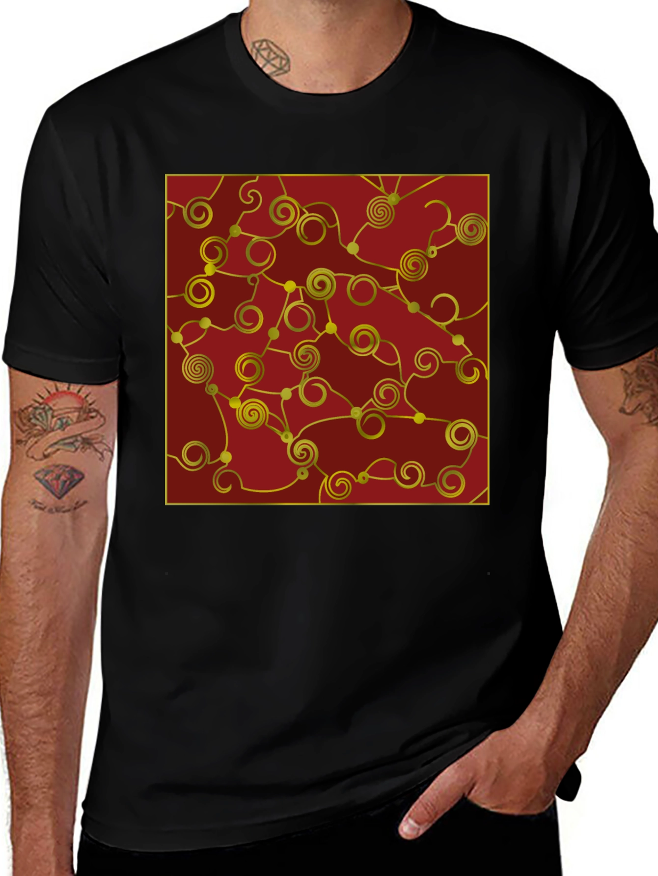 Variant 12 of Abstract Swirl Graphic Tee - Modern Artistic Style