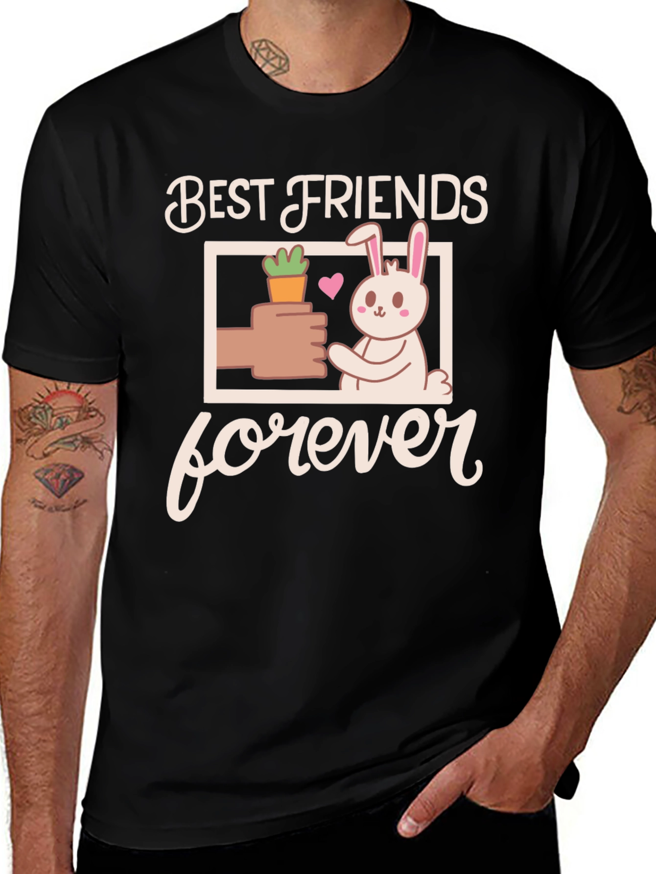 Variant 12 of Best Friends Forever T-Shirt - Cute Bunny Design