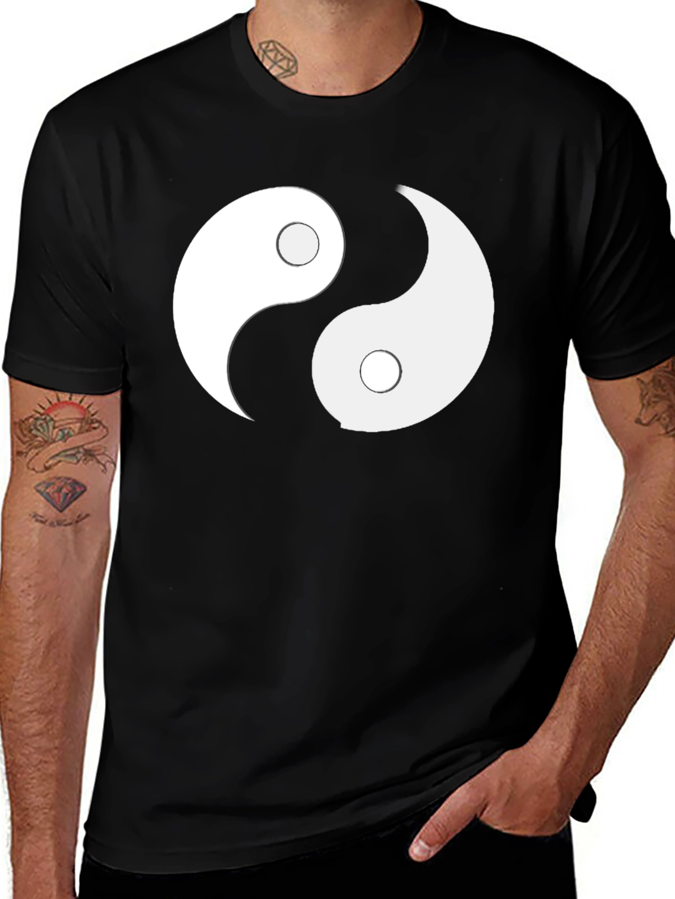 Variant 5 of Yin Yang Balance Black T-Shirt