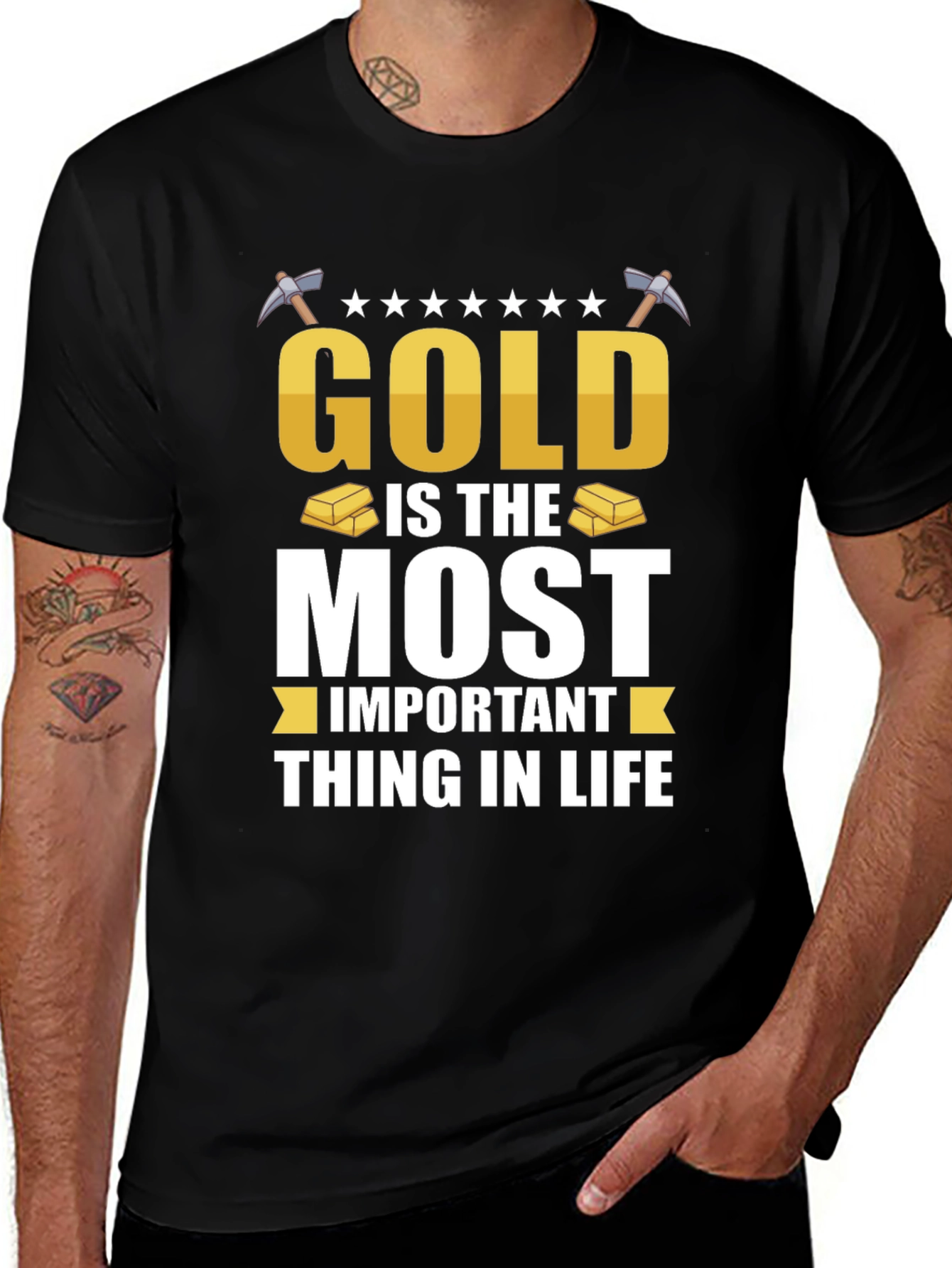 Variant 27 of Gold Is The Most Important Thing In Life Black T-Shirt