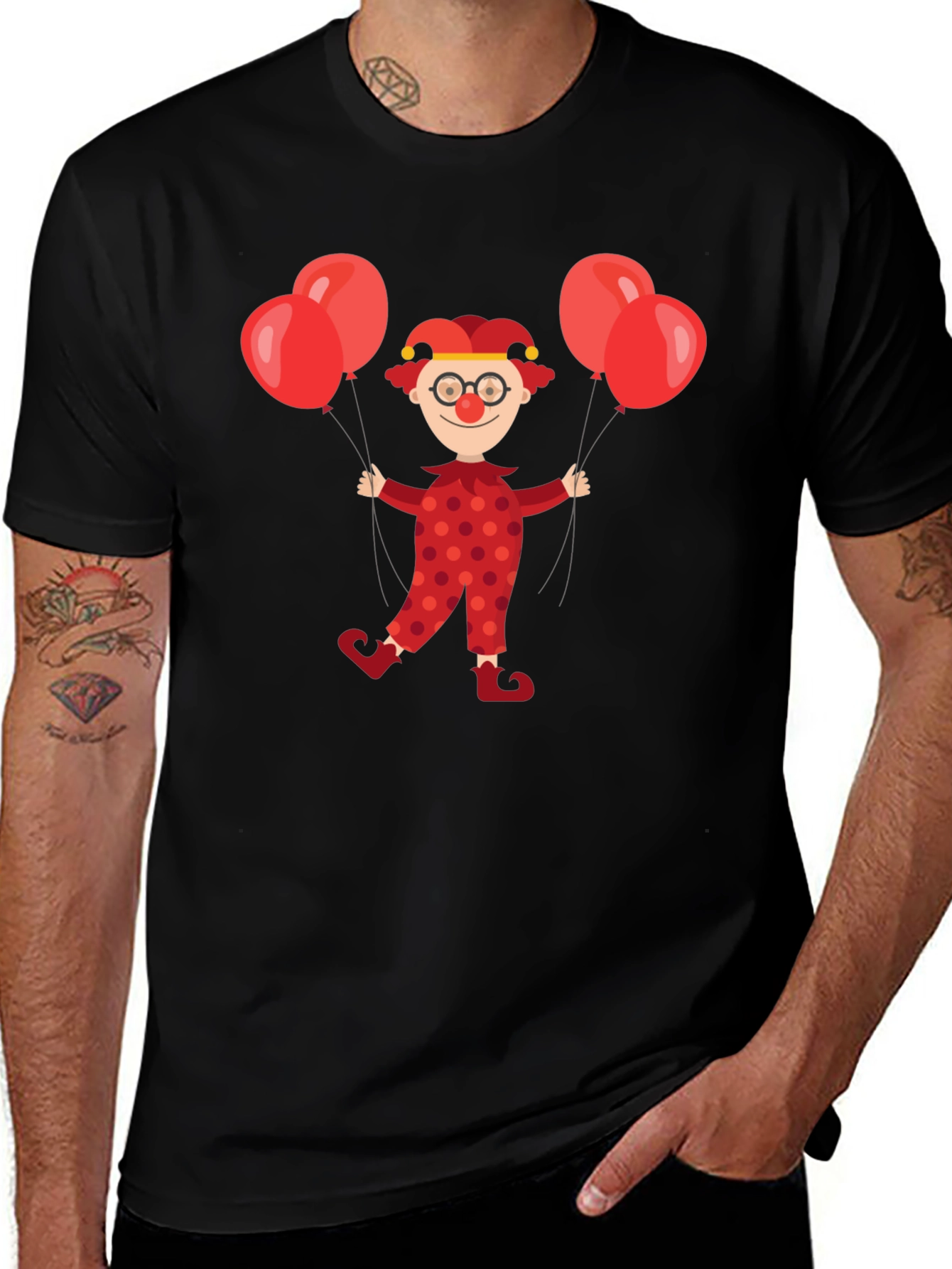 Variant 8 of Clown with Balloons Graphic Tee