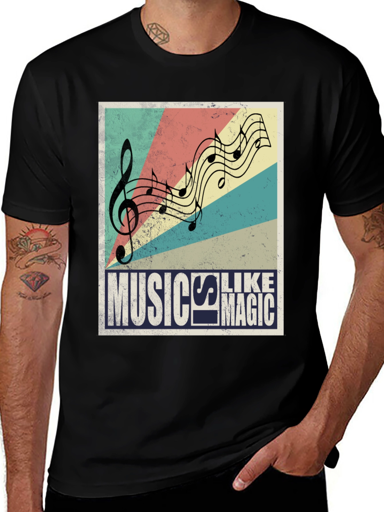 Variant 24 of Music is Magic Black Graphic T-Shirt