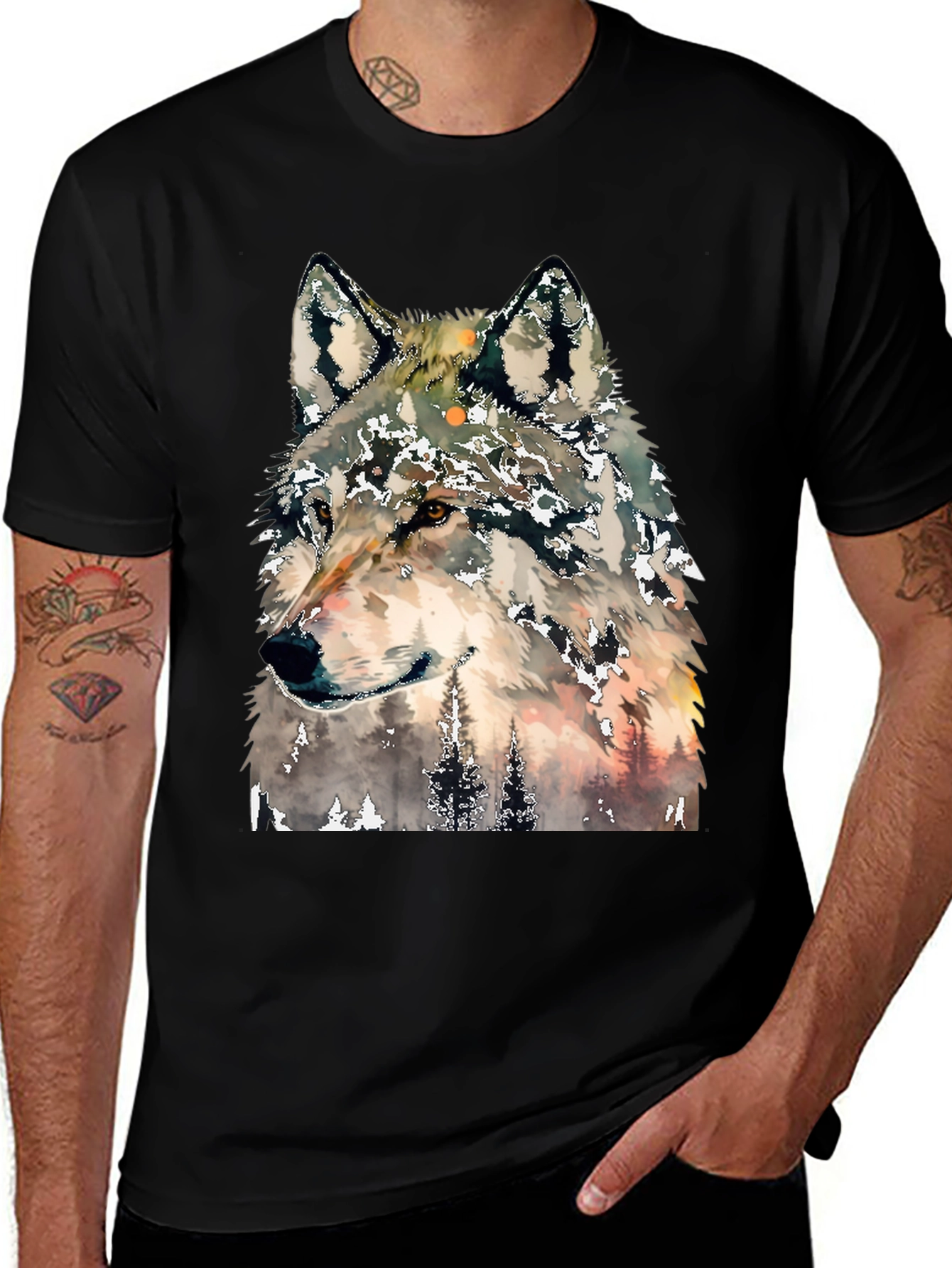 Variant 21 of Wolf Graphic Print T-Shirt - Nature Inspired
