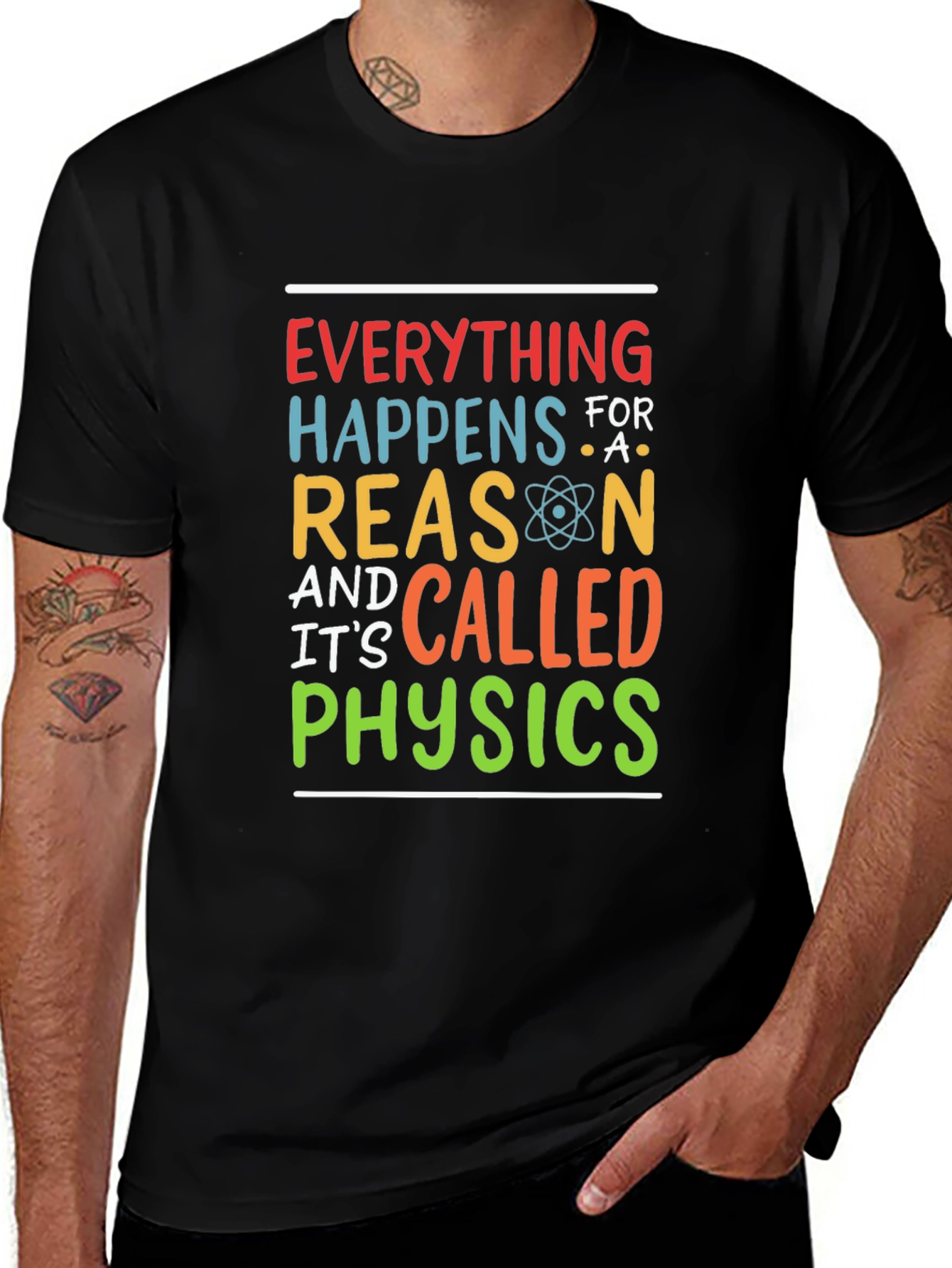 Variant 18 of Physics Humor T-Shirt - Everything Happens For A Reason