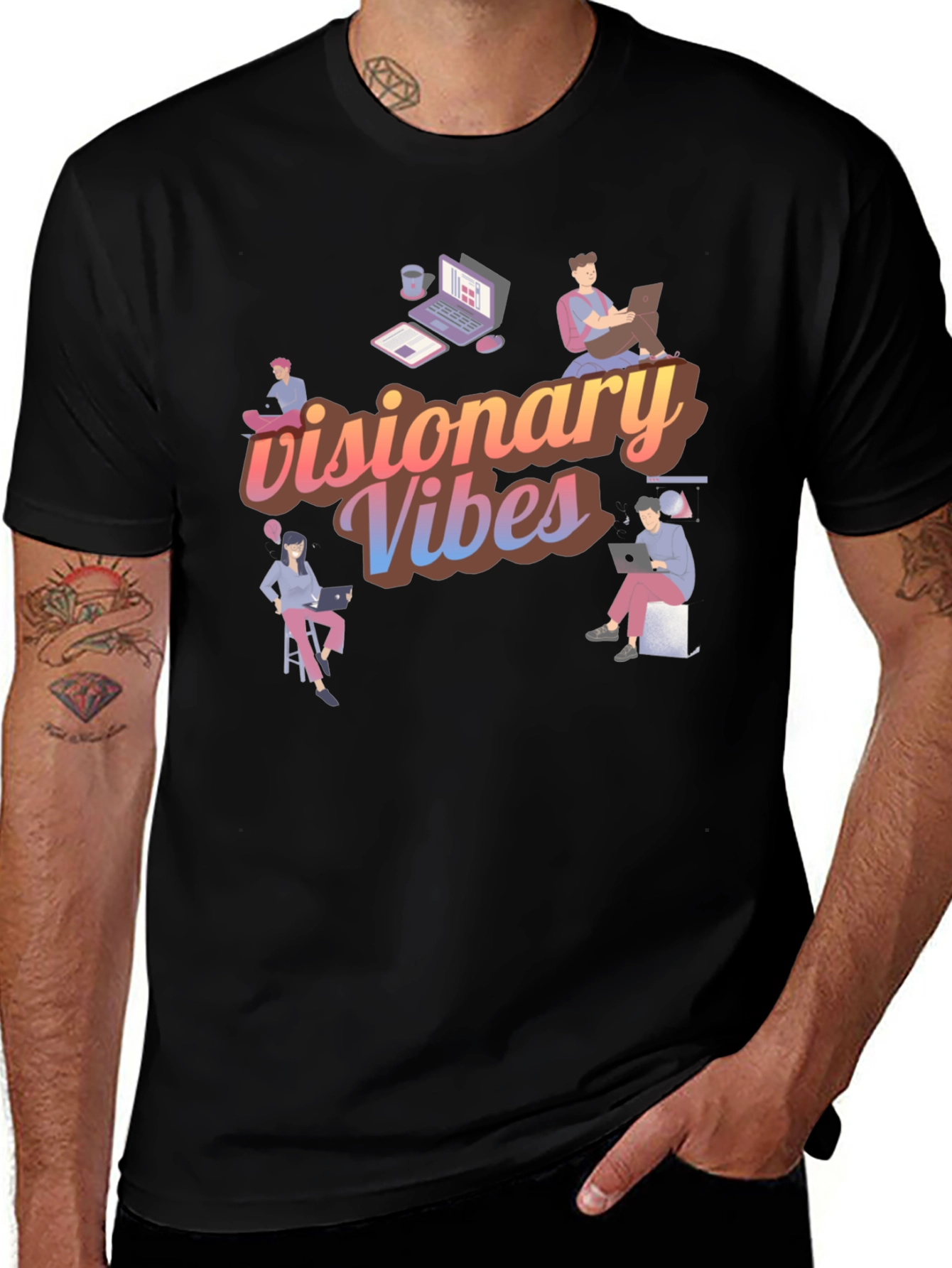 Variant 11 of Visionary Vibes Black Graphic Tee