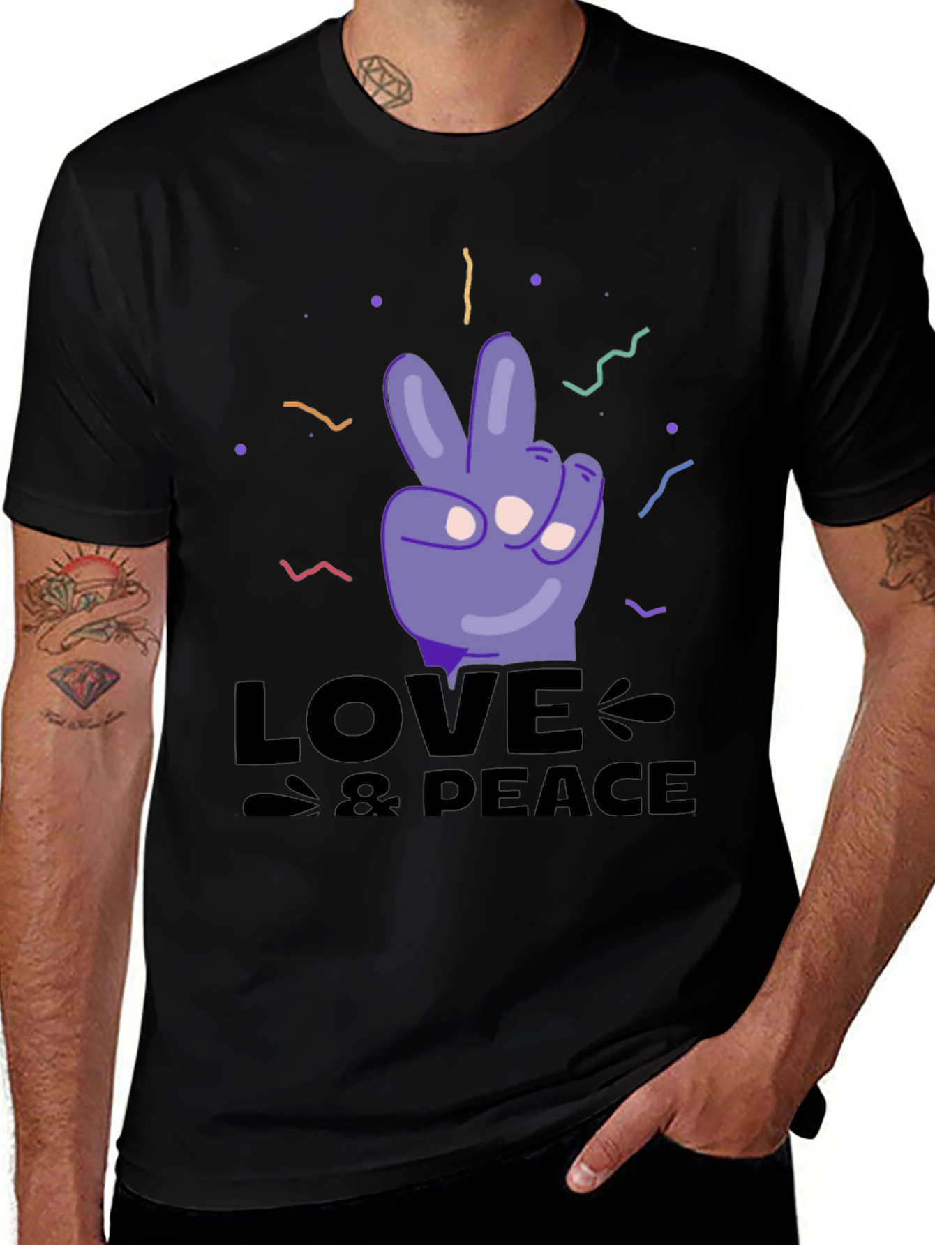 Variant 11 of Love & Peace Graphic T-Shirt - Stylish Comfort