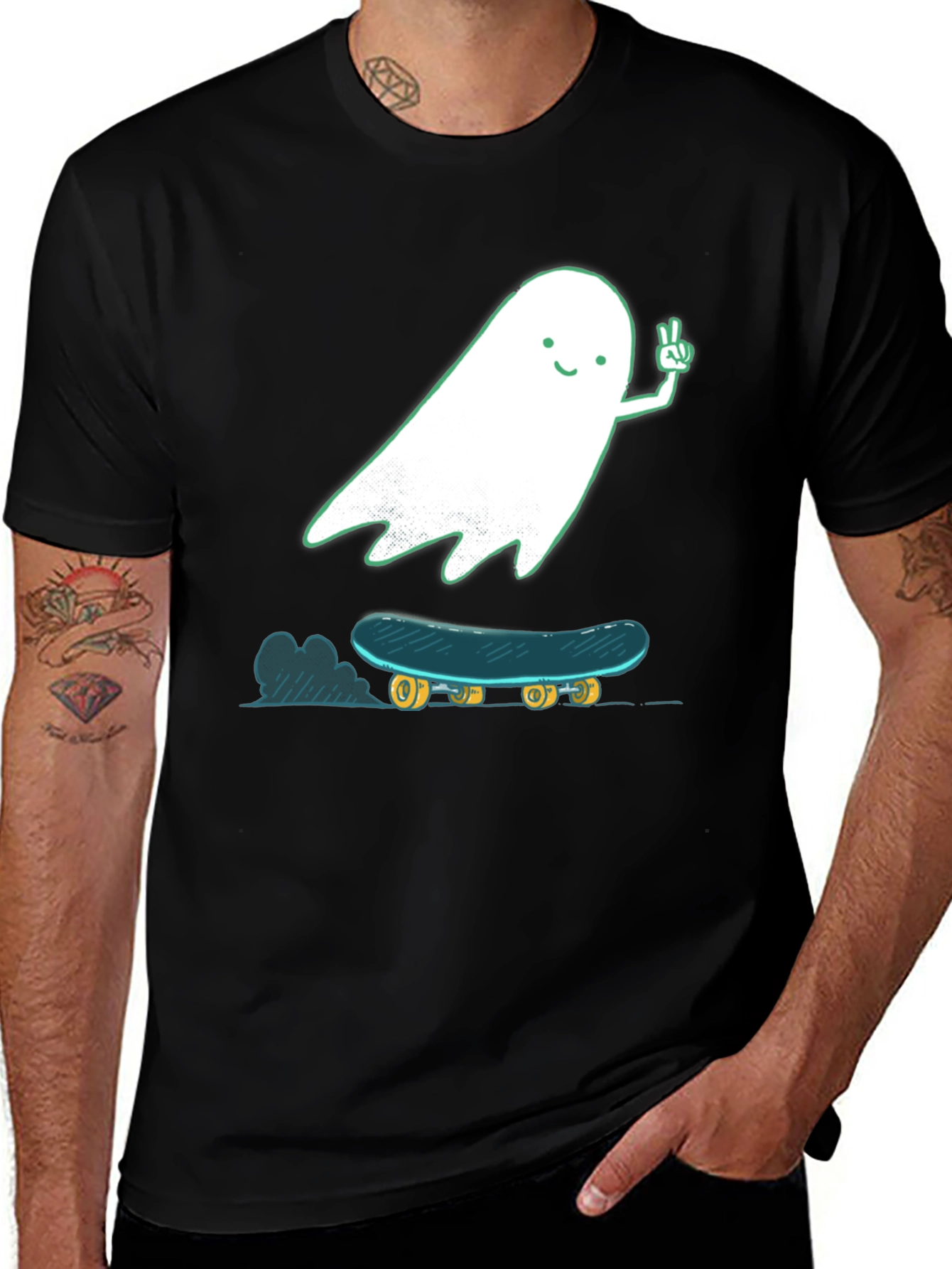 Variant 26 of Skateboarding Ghost Graphic T-Shirt