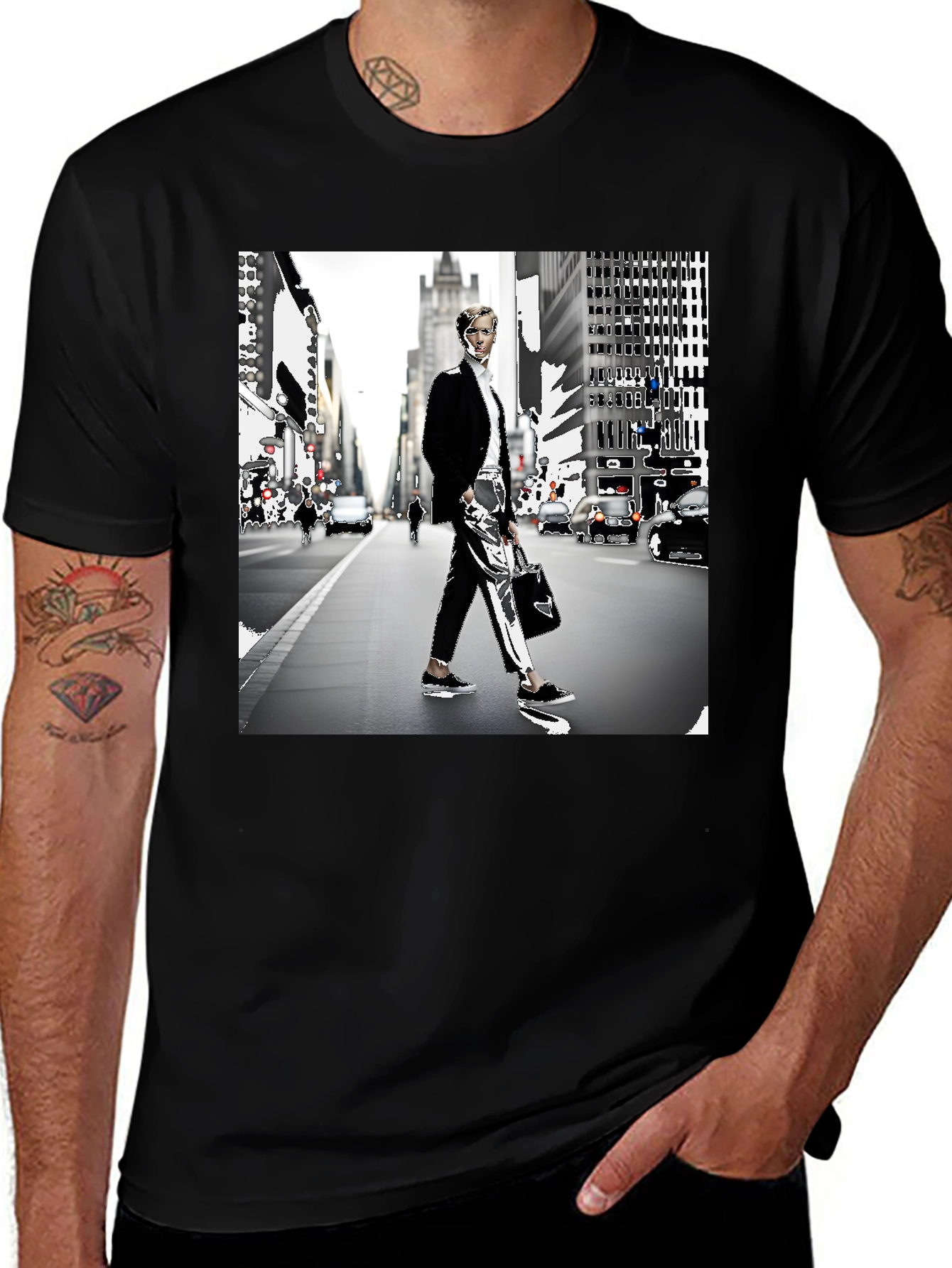 Variant 29 of Stylish Black T-Shirt - Urban Fashion Design