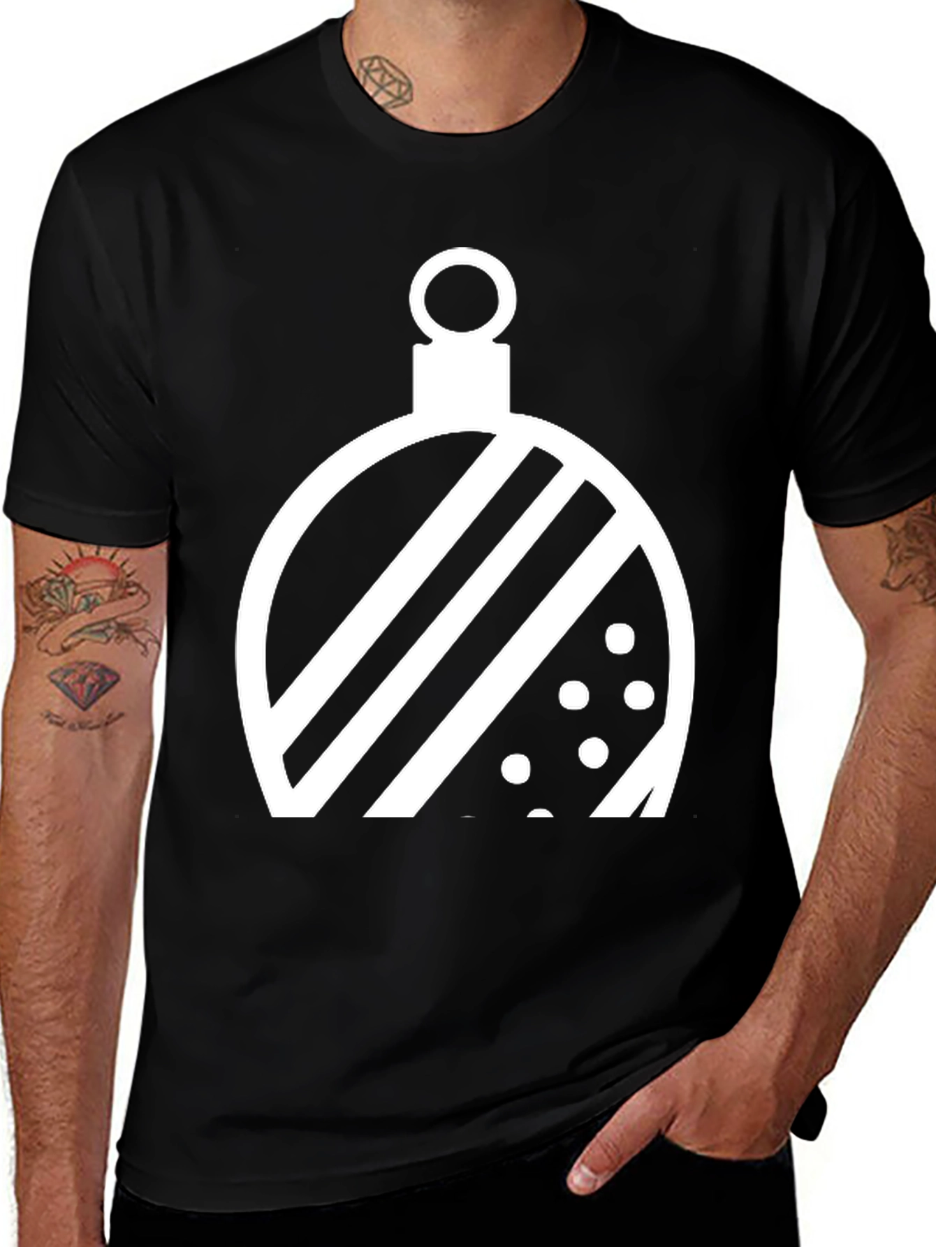 Variant 27 of Festive Ornament Graphic Tee - Black