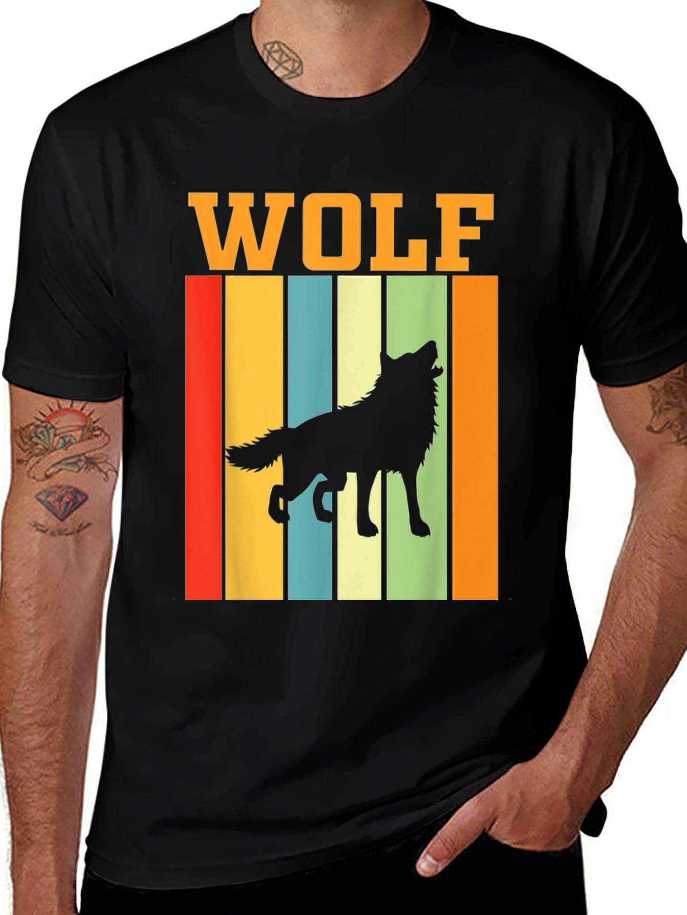 Variant 17 of Retro Wolf T-Shirt - Vintage Style Tee for Animal Lovers