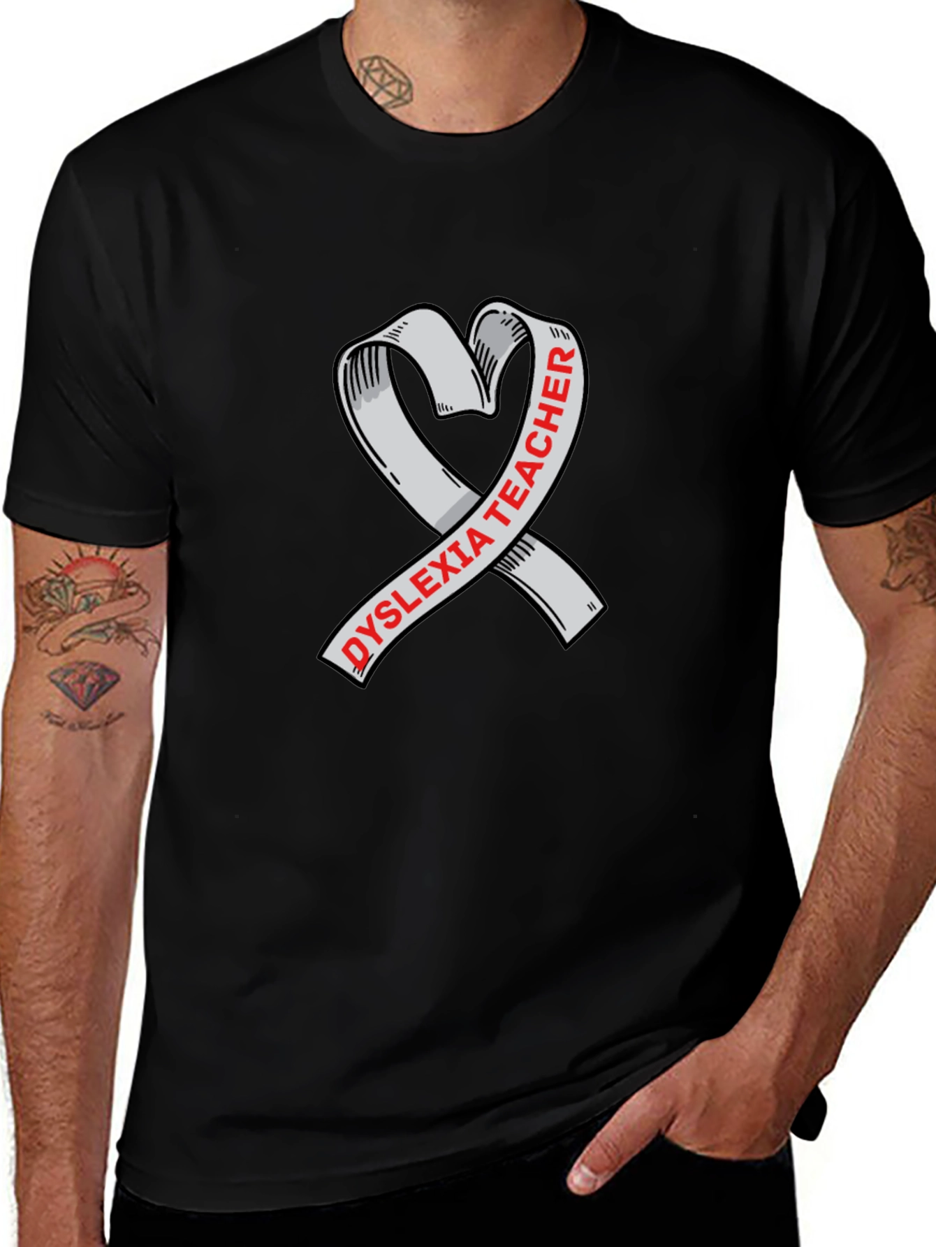 Dyslexia Teacher Ribbon Graphic T-Shirt