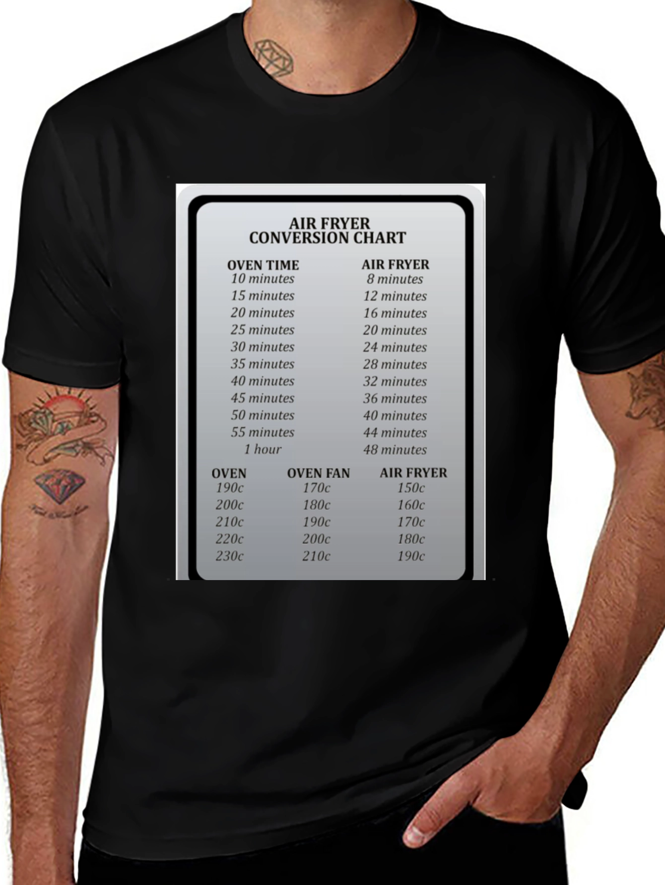 Air Fryer Conversion Chart Graphic T-Shirt