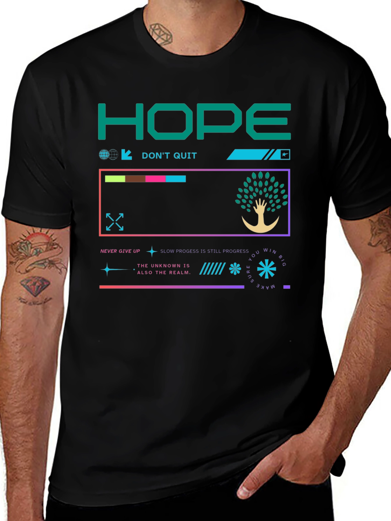 Variant 12 of Hope Graphic Print T-Shirt - Never Give Up