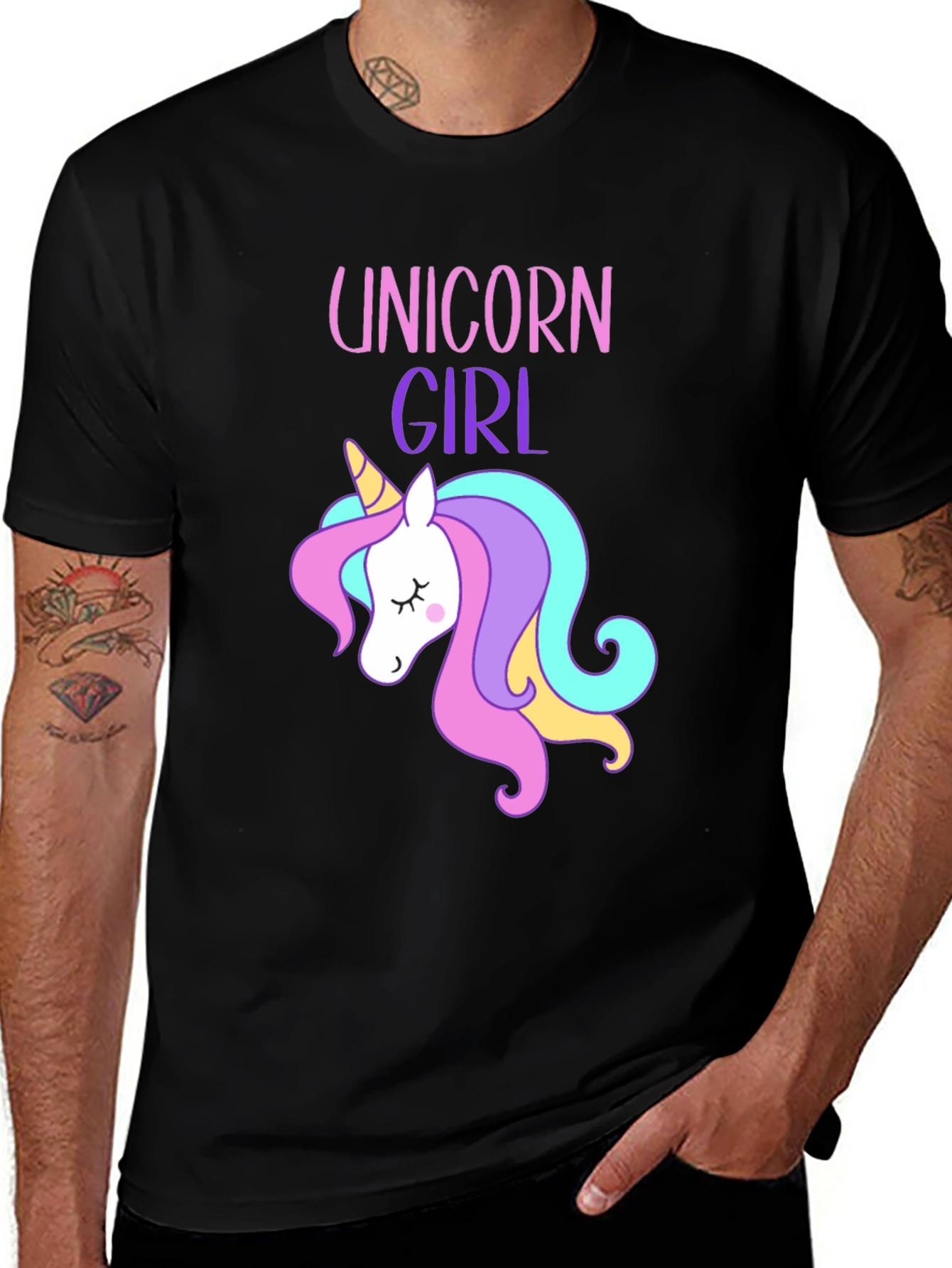 Variant 4 of Unicorn Girl Graphic Tee - Magical Comfort