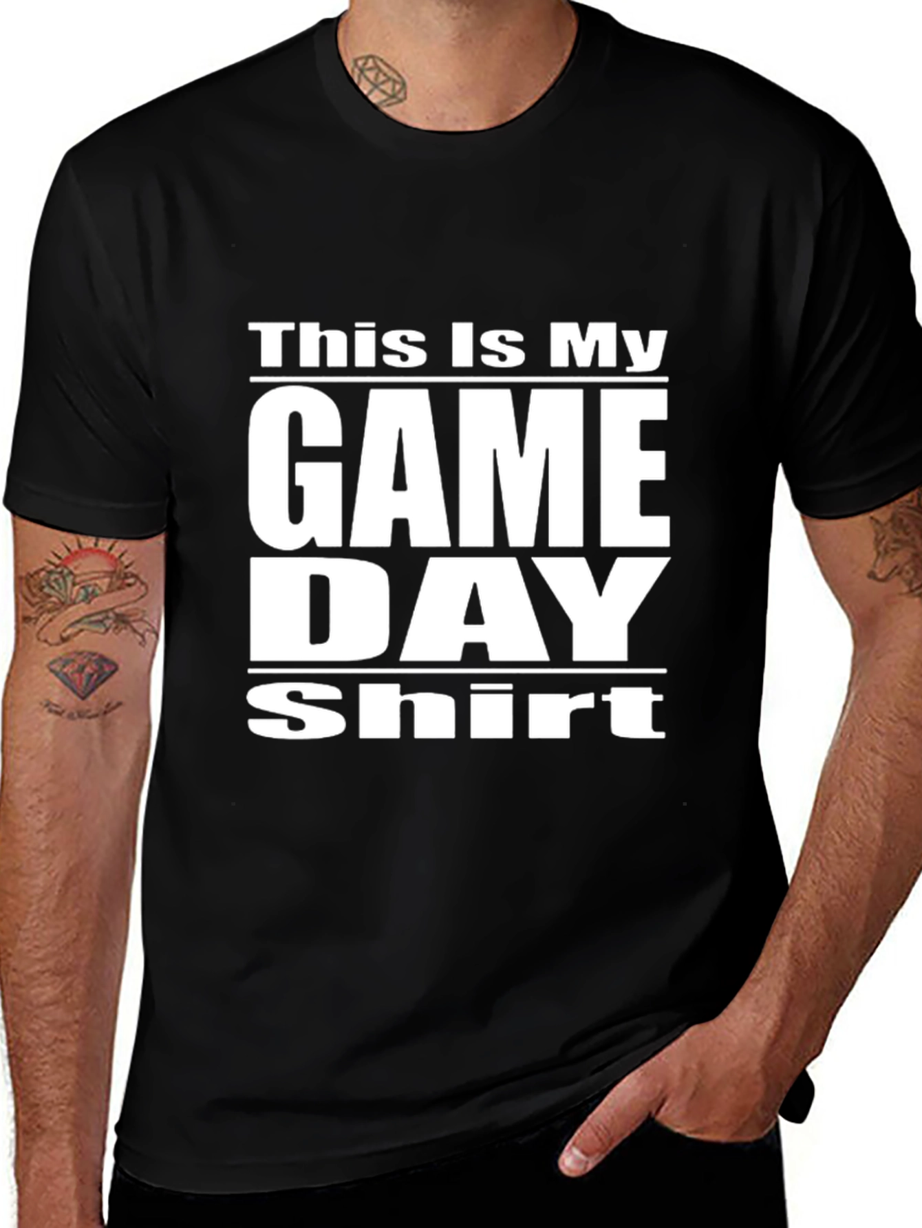 Black Game Day Shirt - Black Graphic Tee main image