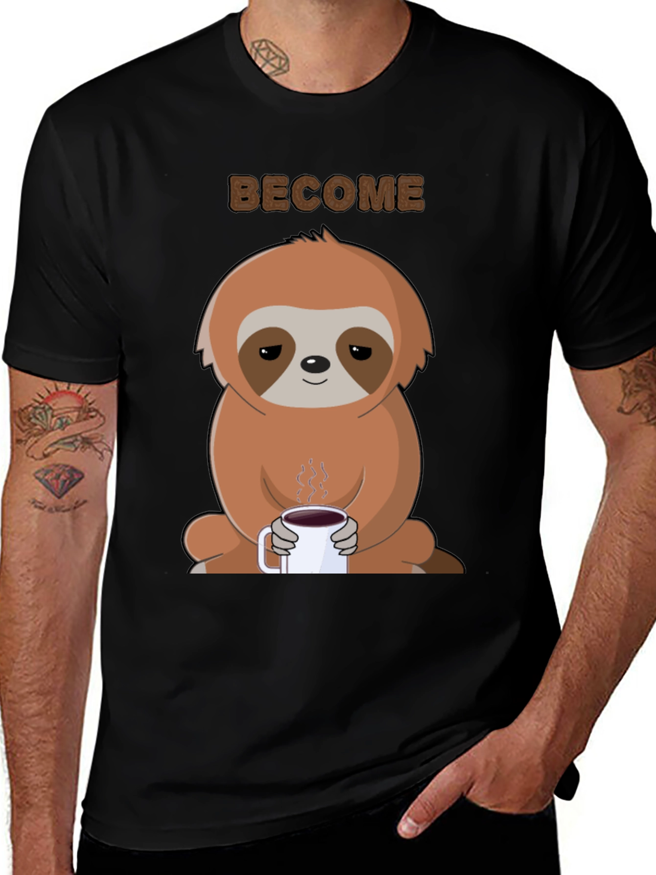 Variant 26 of Sloth Coffee Graphic Tee - Become Chill