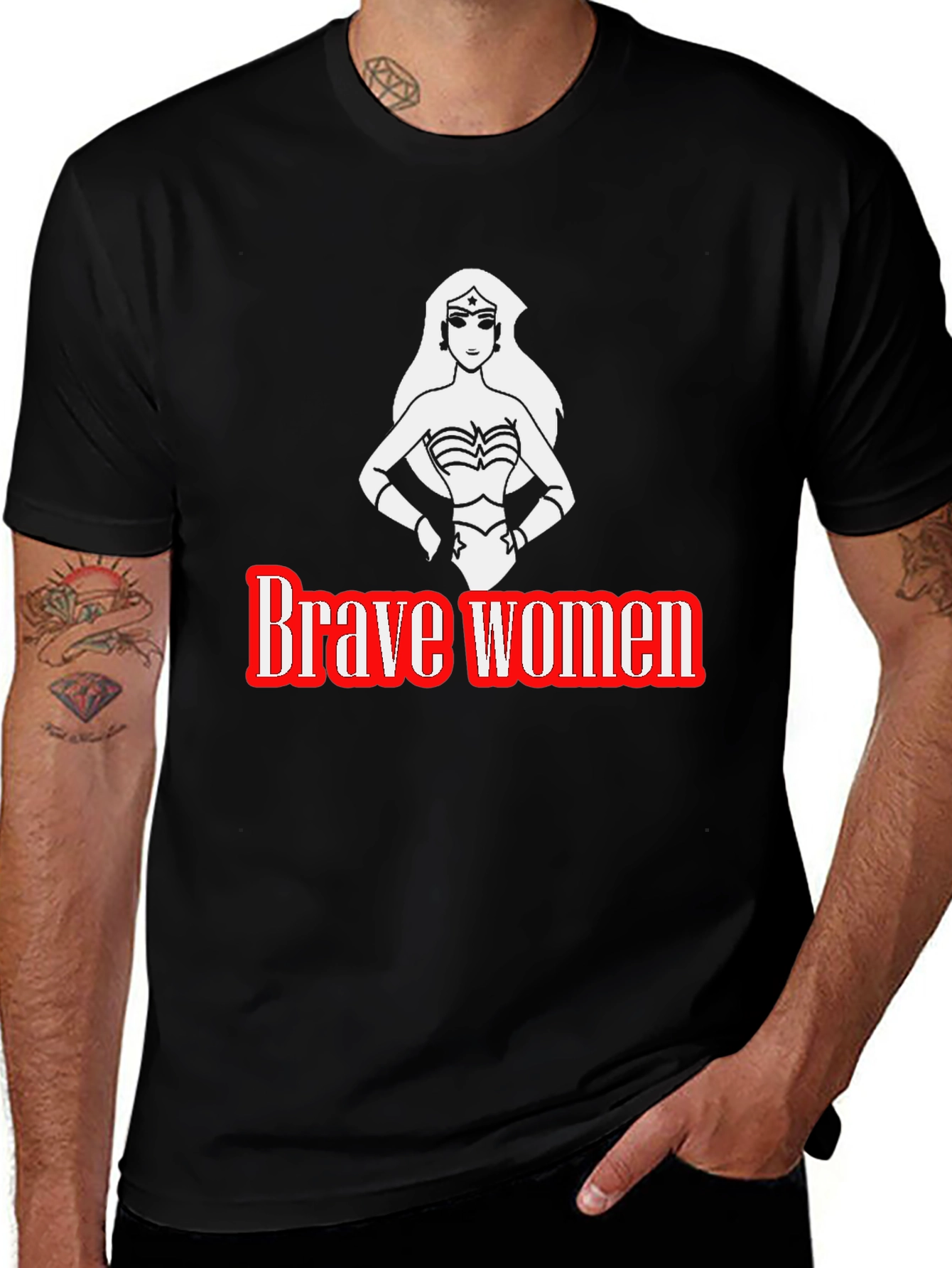 Variant 22 of Brave Women Graphic Tee - Black Cotton T-Shirt