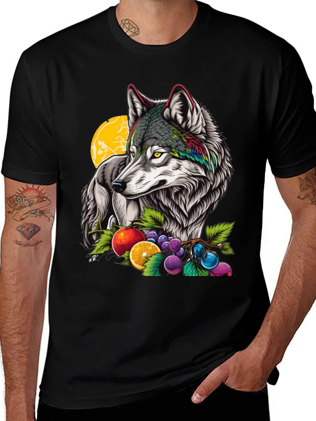 Variant 11 of Wolf & Fruit Graphic Print T-Shirt