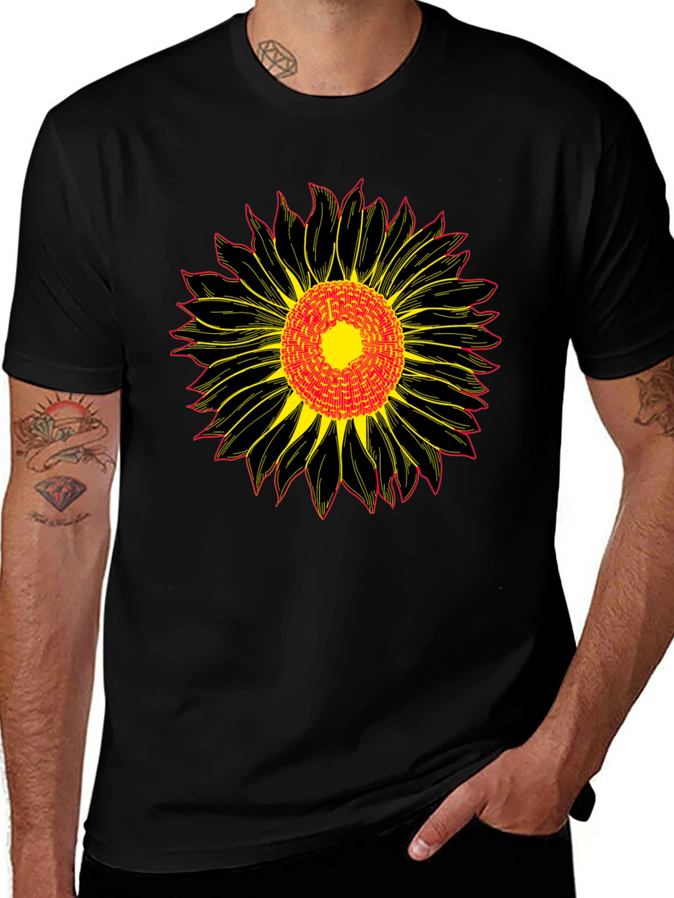 Variant 21 of Sunflower Graphic T-Shirt - Trendy Casual Wear