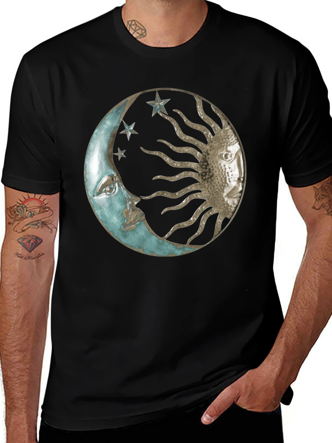 Variant 15 of Sun and Moon Graphic Tee - Celestial Design