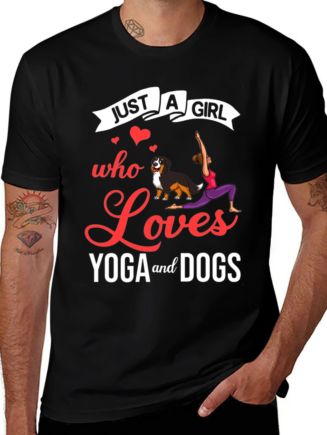 Just A Girl Who Loves Yoga And Dogs T-Shirt