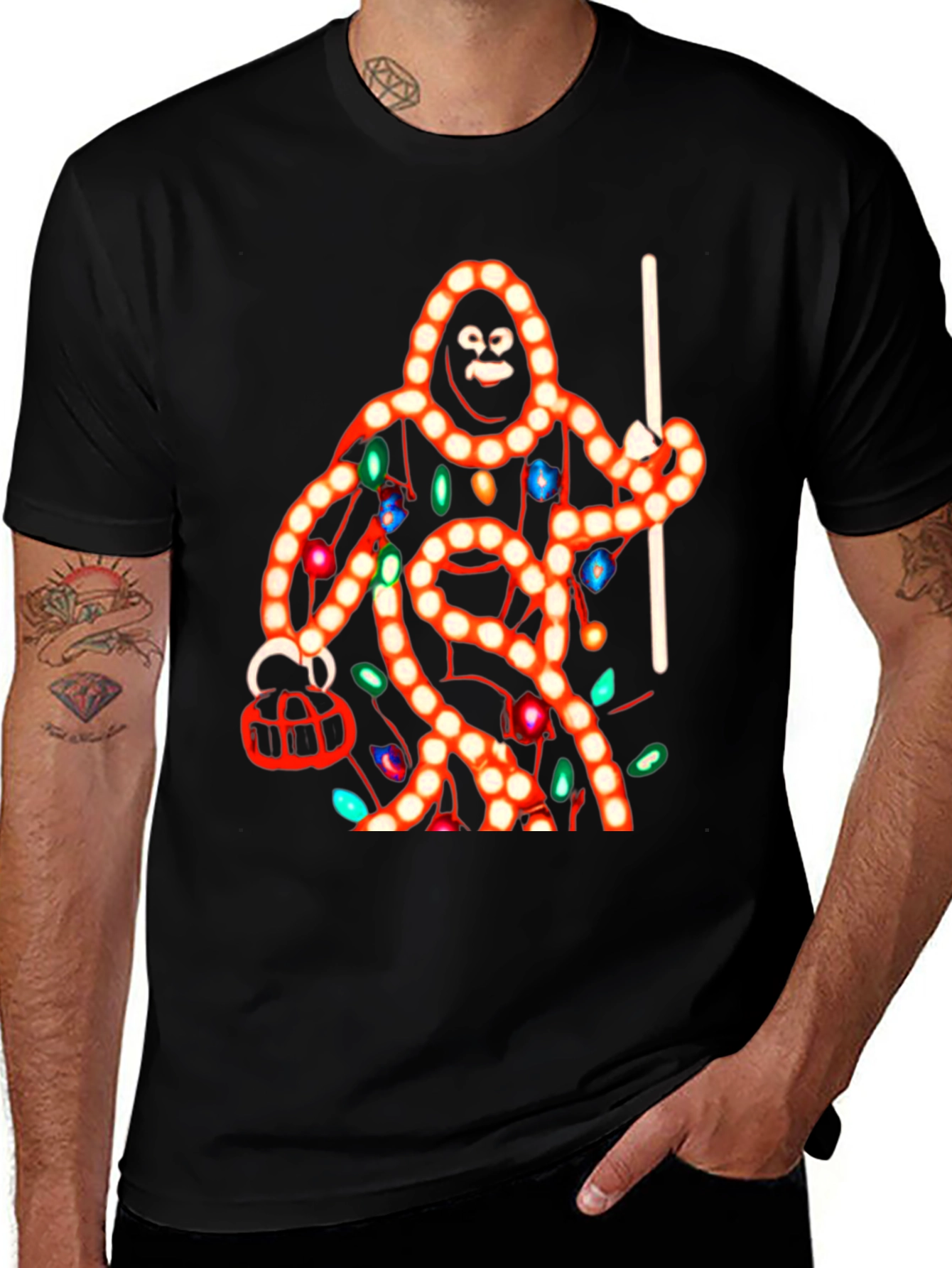 Variant 30 of Sasquatch Christmas Lights T-Shirt
