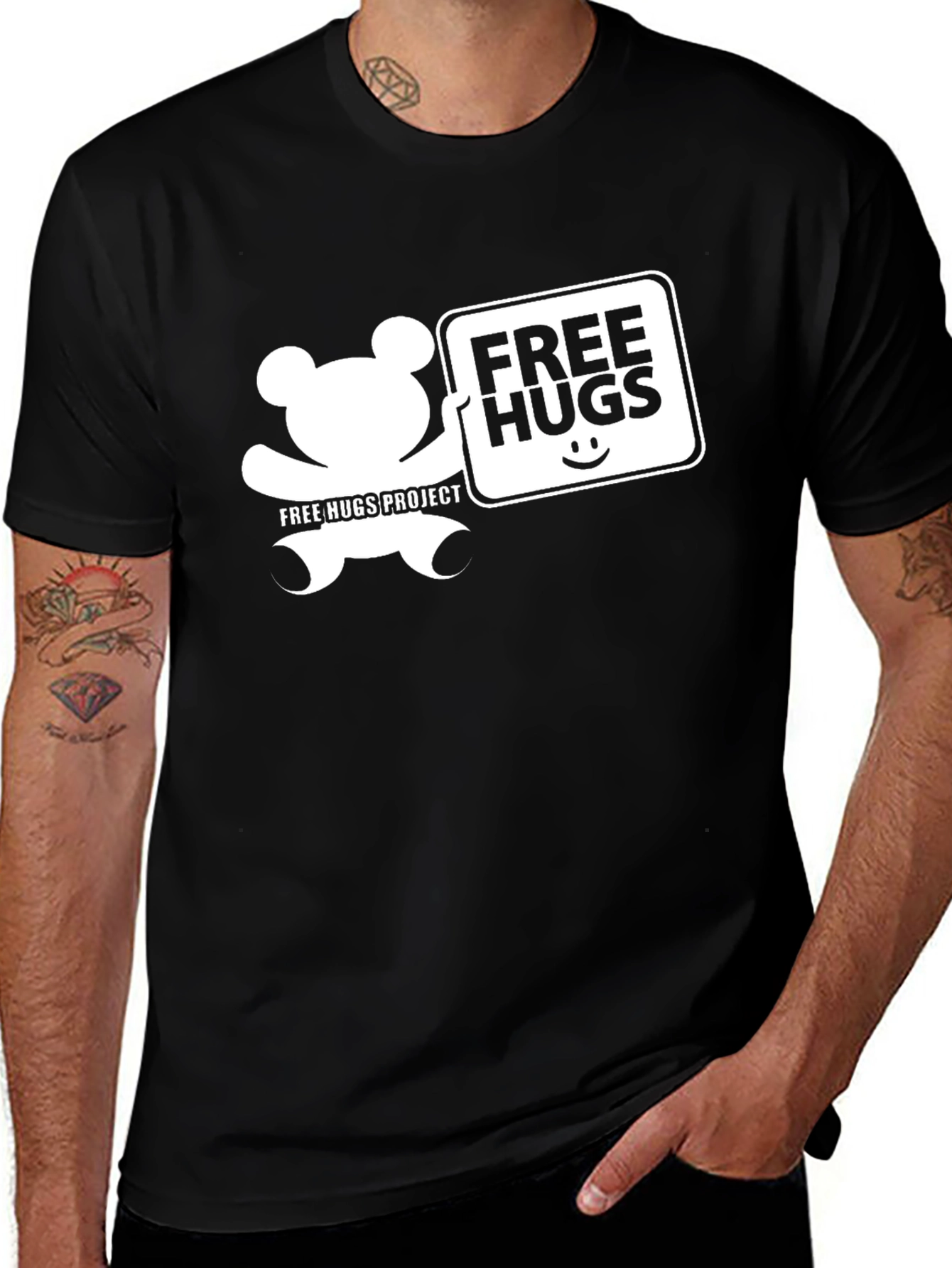 Variant 28 of Free Hugs Project Black Graphic Tee