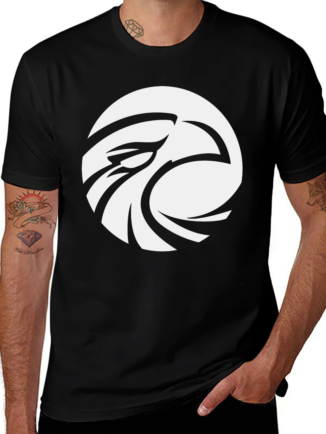 Variant 2 of Eagle Eye Graphic Tee - Cool Black Cotton T-Shirt