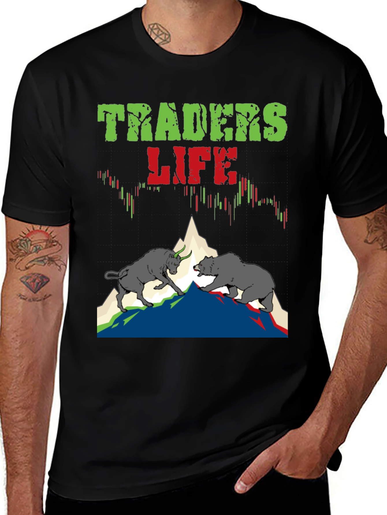 Variant 2 of Trader's Life T-Shirt - Bull vs Bear Market