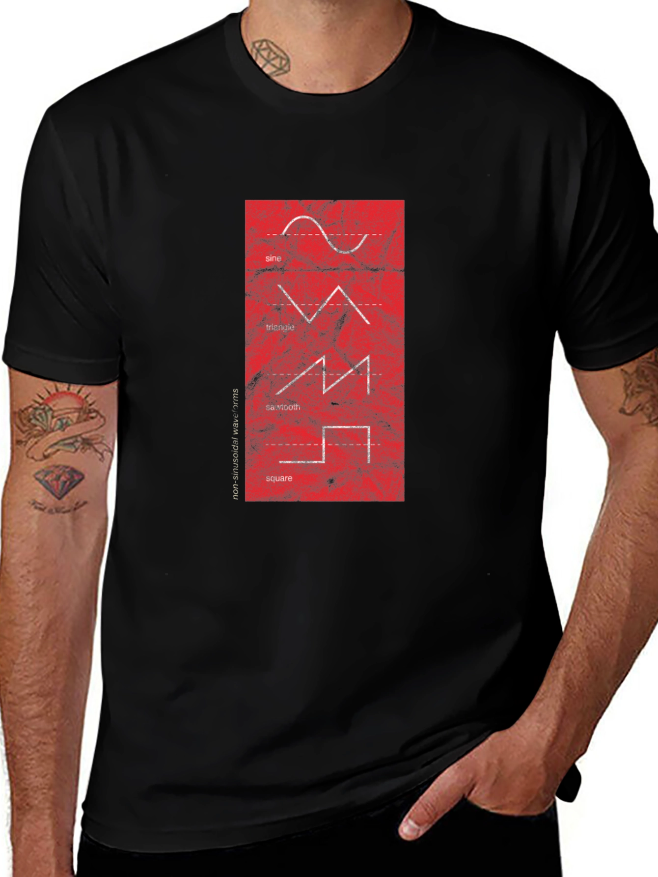 Variant 2 of Signal Waveform Graphic Print T-Shirt - Red