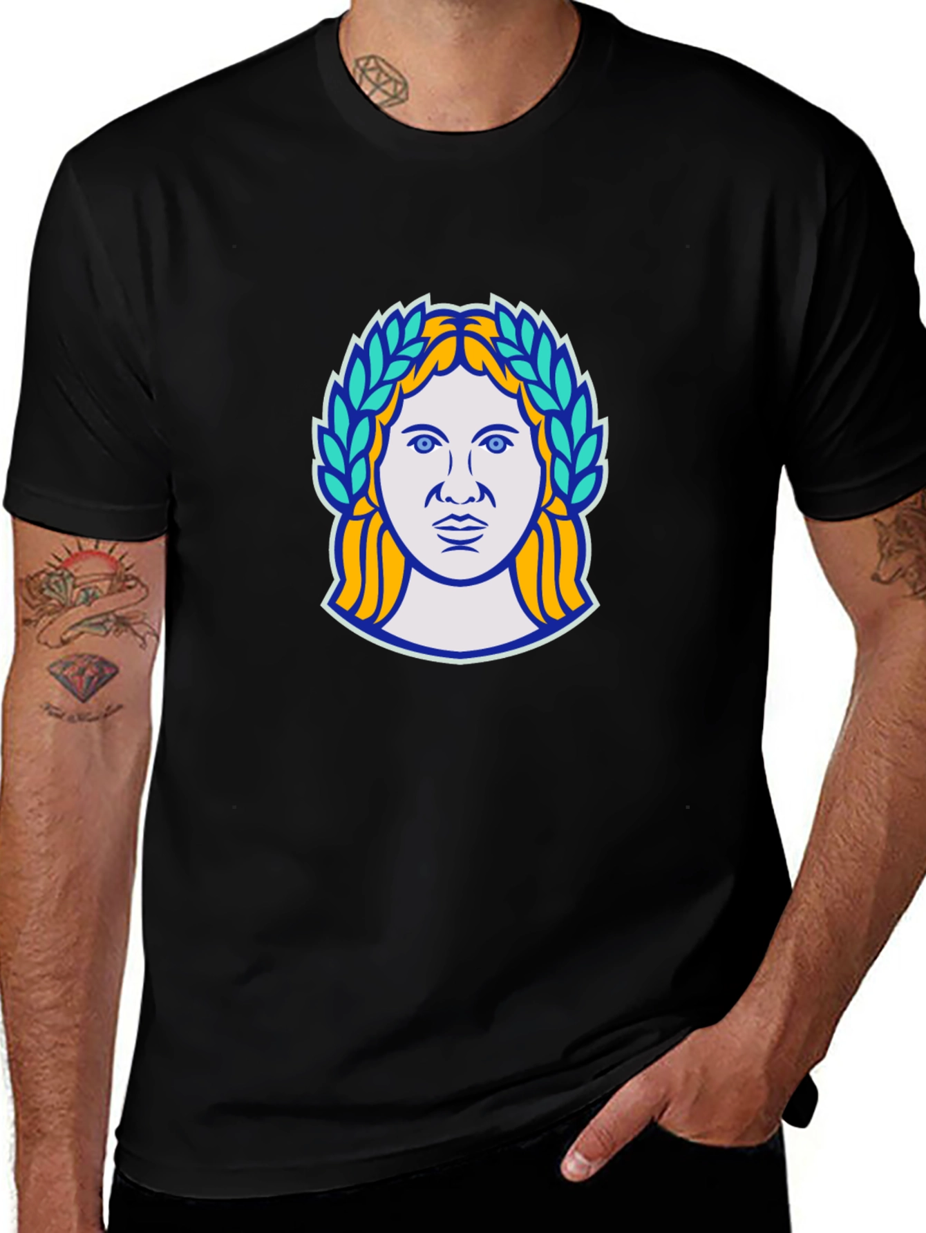 Variant 23 of Ancient Goddess Graphic Black T-Shirt