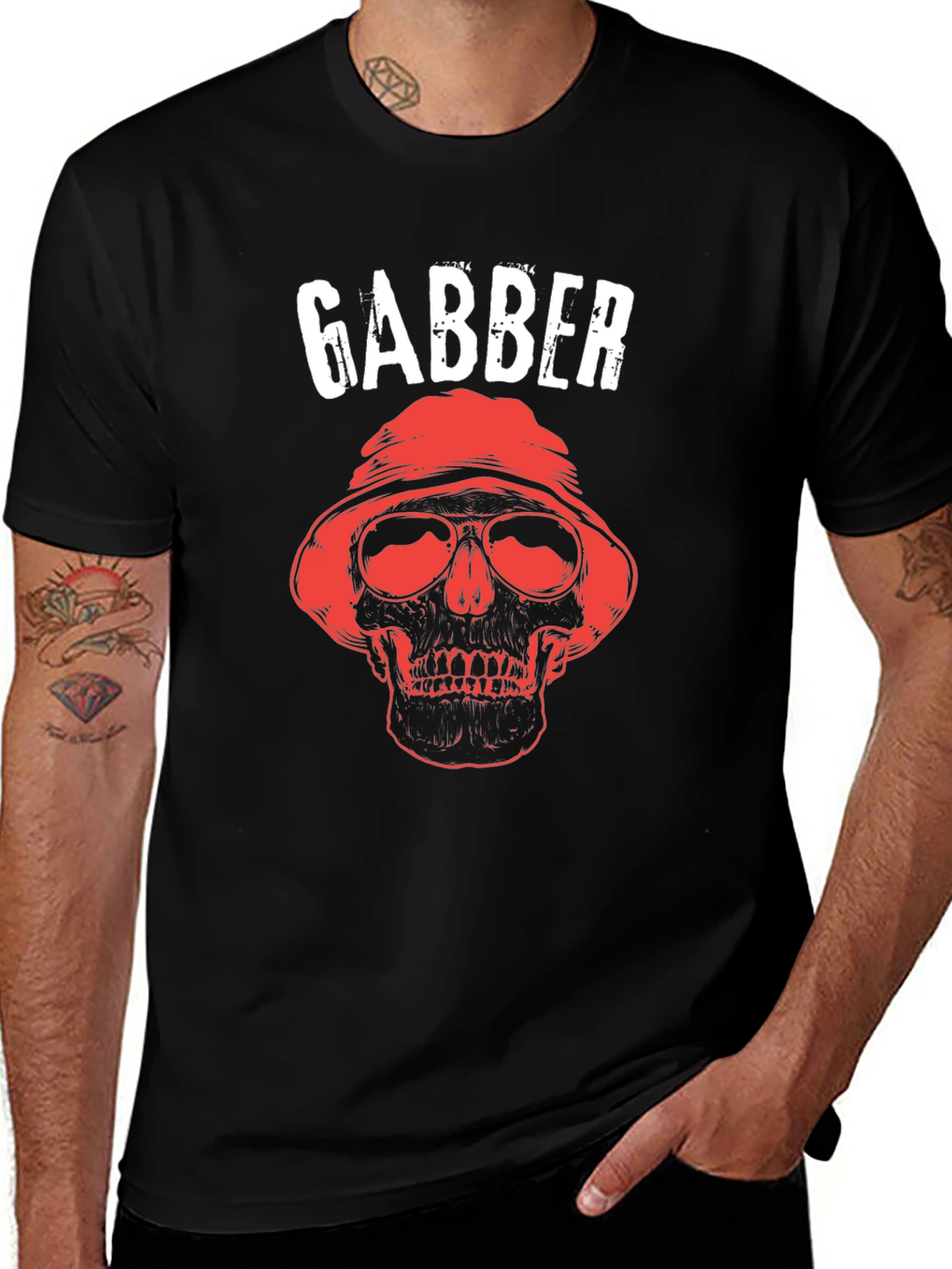 Variant 4 of Gabber Skull Graphic Tee