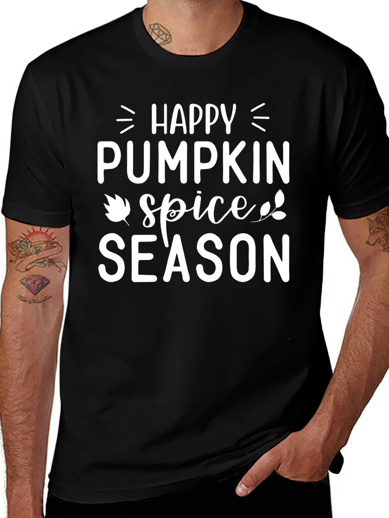 Variant 23 of Happy Pumpkin Spice Season Black T-Shirt