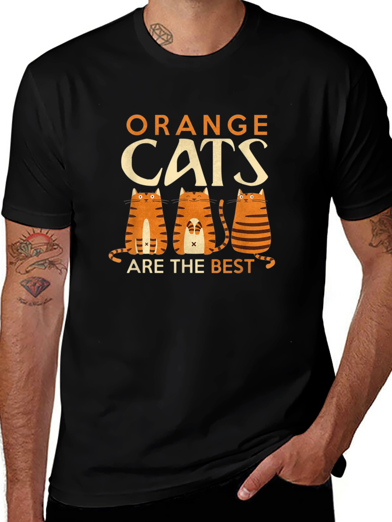 Variant 28 of Orange Cats Graphic Tee - Unisex Cotton T-Shirt