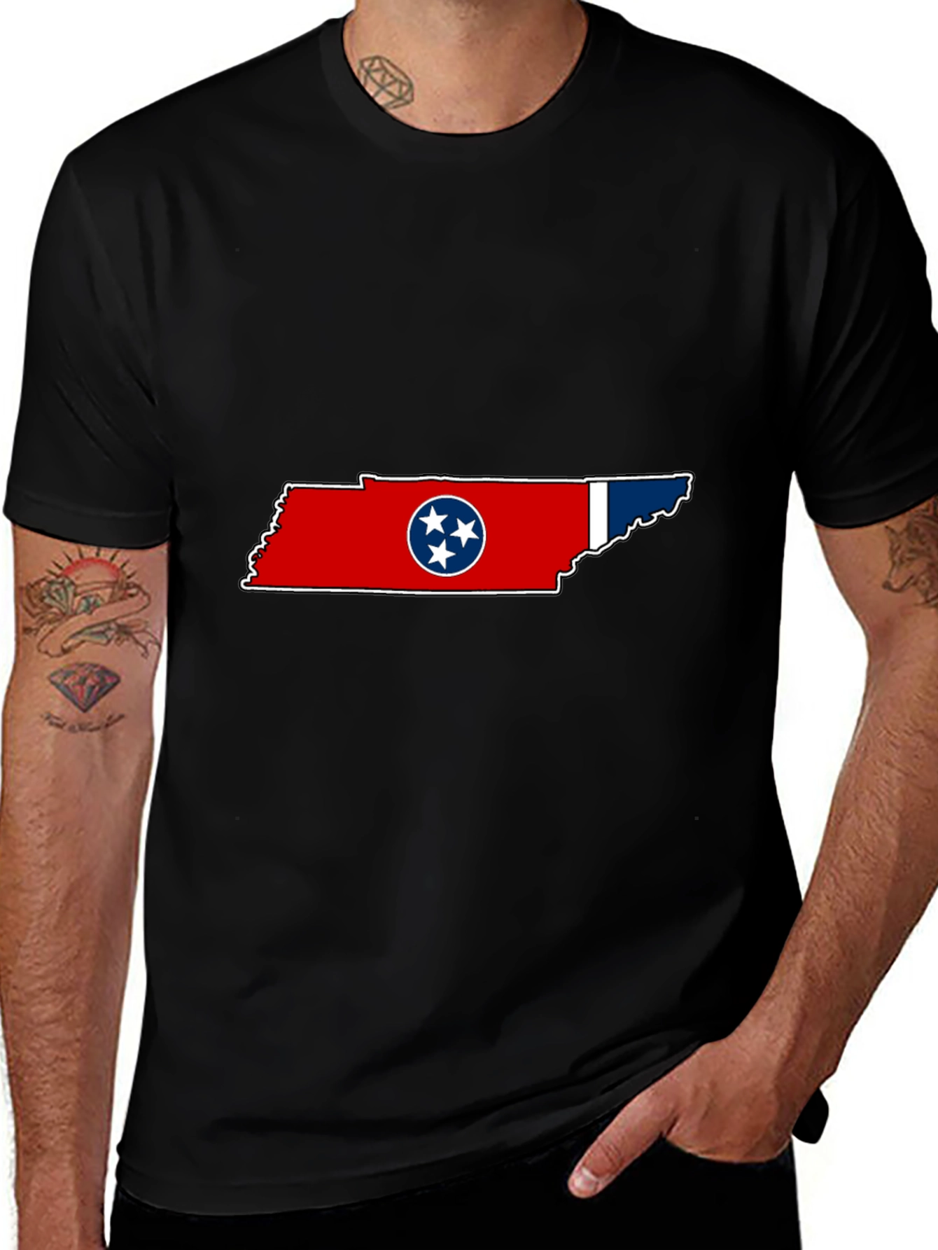 Tennessee Flag Graphic Black T-Shirt