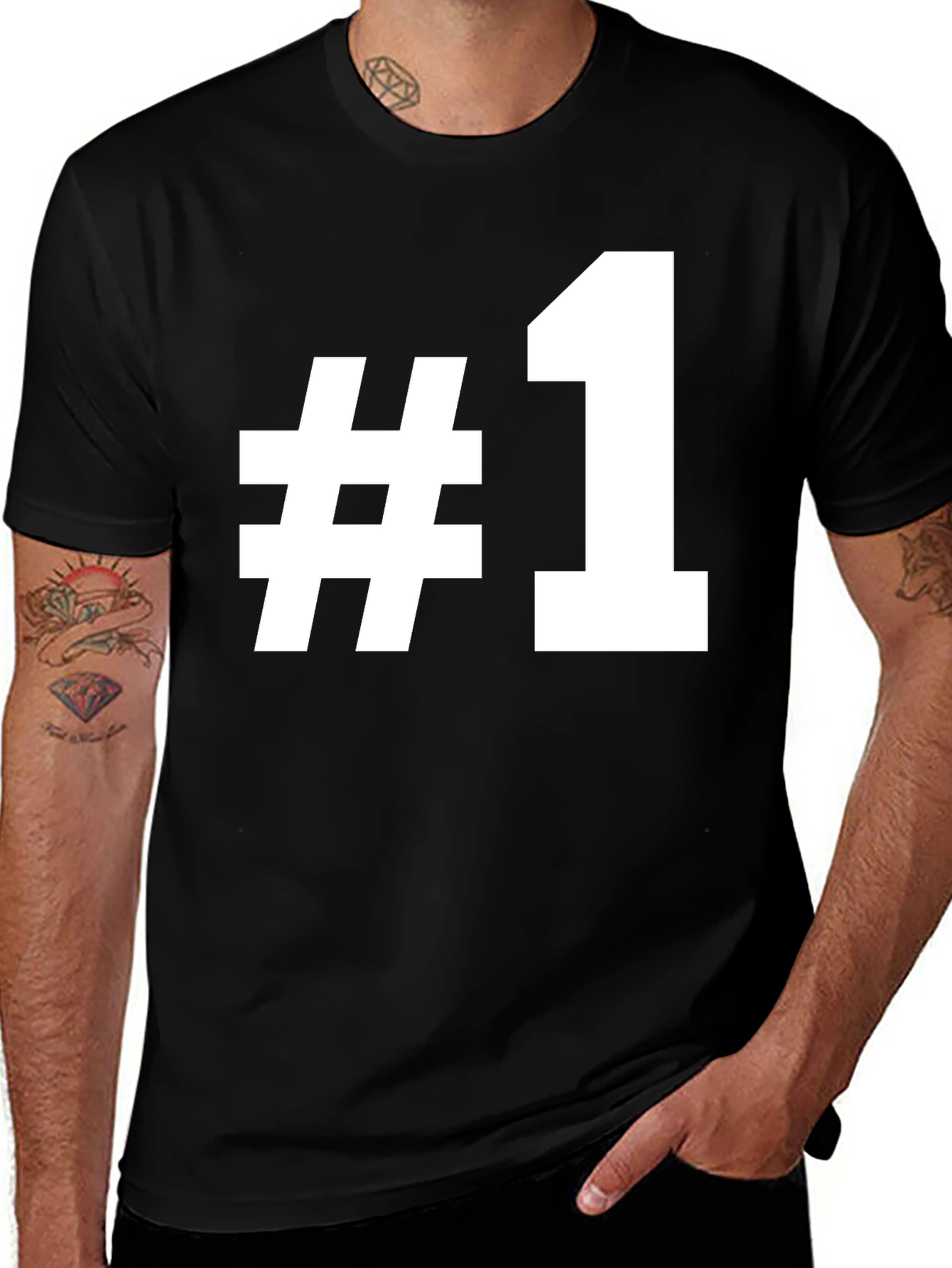 Variant 26 of Number One Black T-Shirt